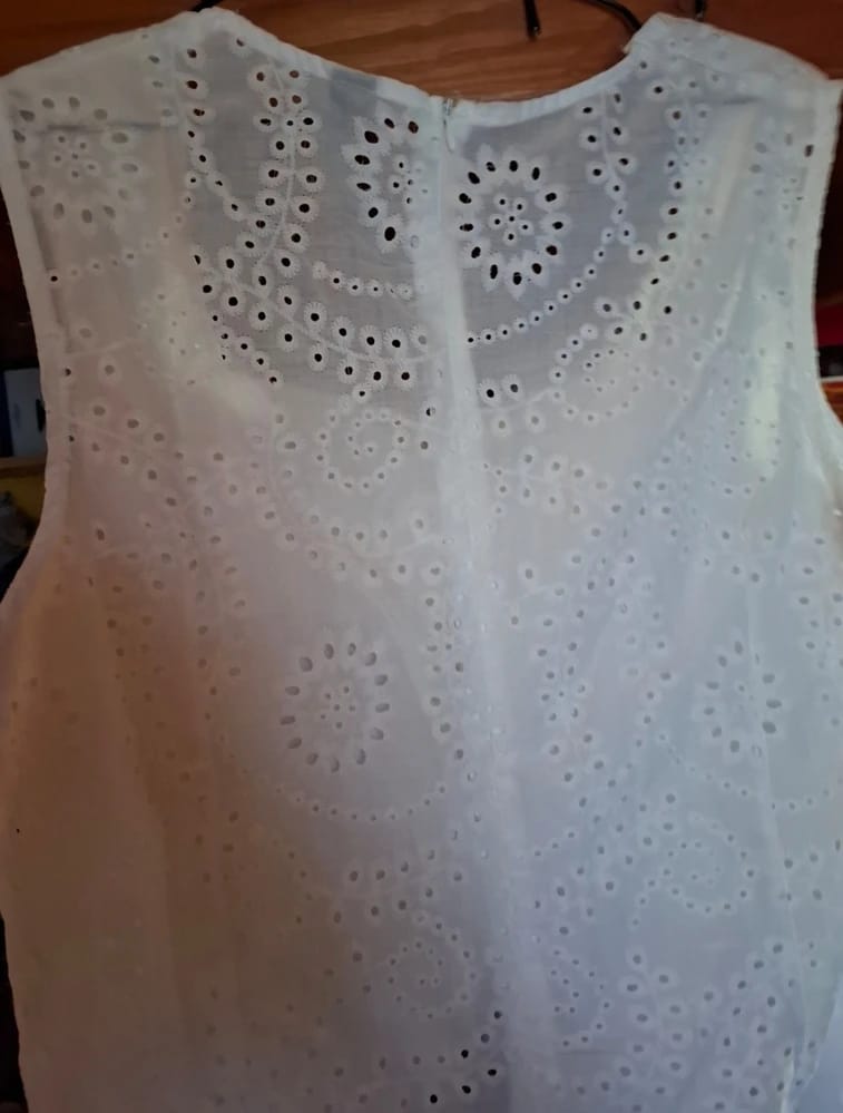 Customer photo review of Ninonine "Seraphina" | Embroidered Eyelet Square-Neck Top