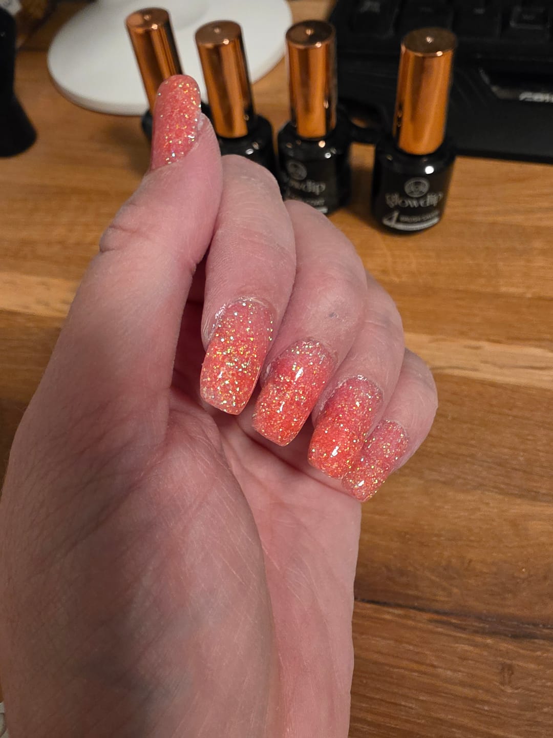 Customer photo review of Sweet Pink Bling Dipping Powder