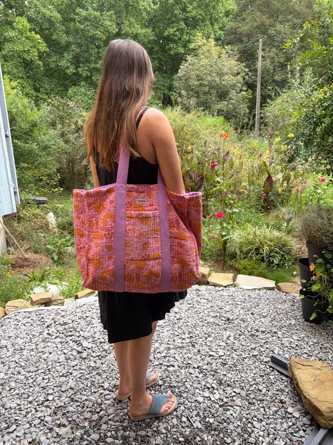 Customer photo review of Sac cabas en tissu matelassé Marie