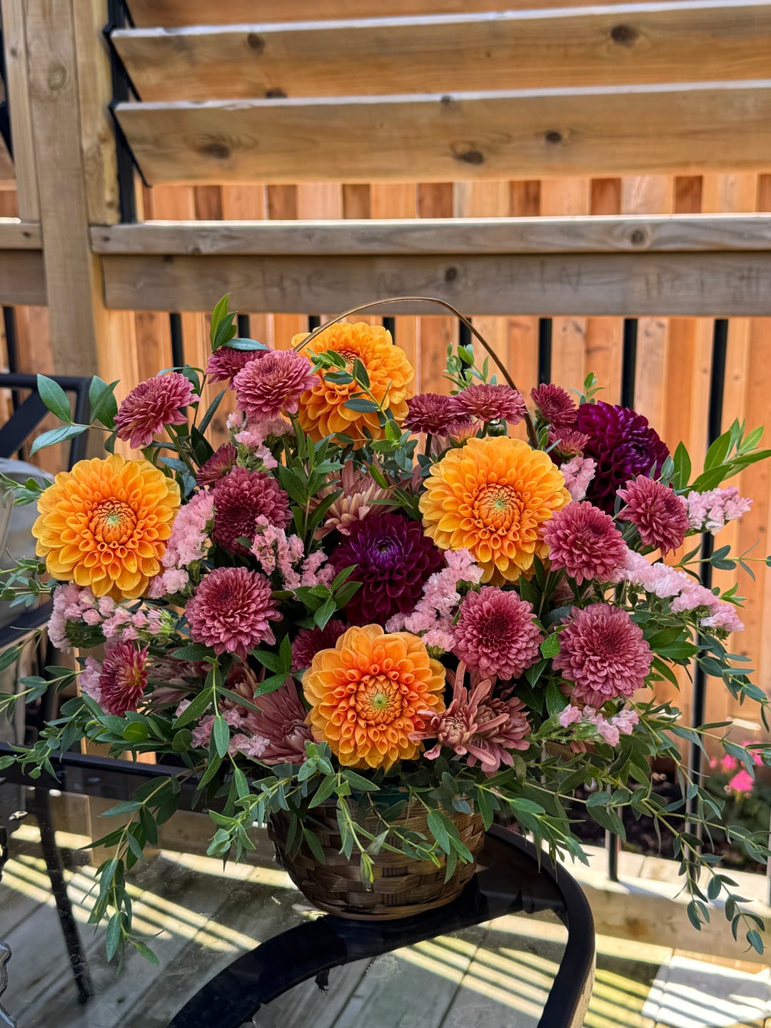 Customer photo review of Apricot Rose Basket