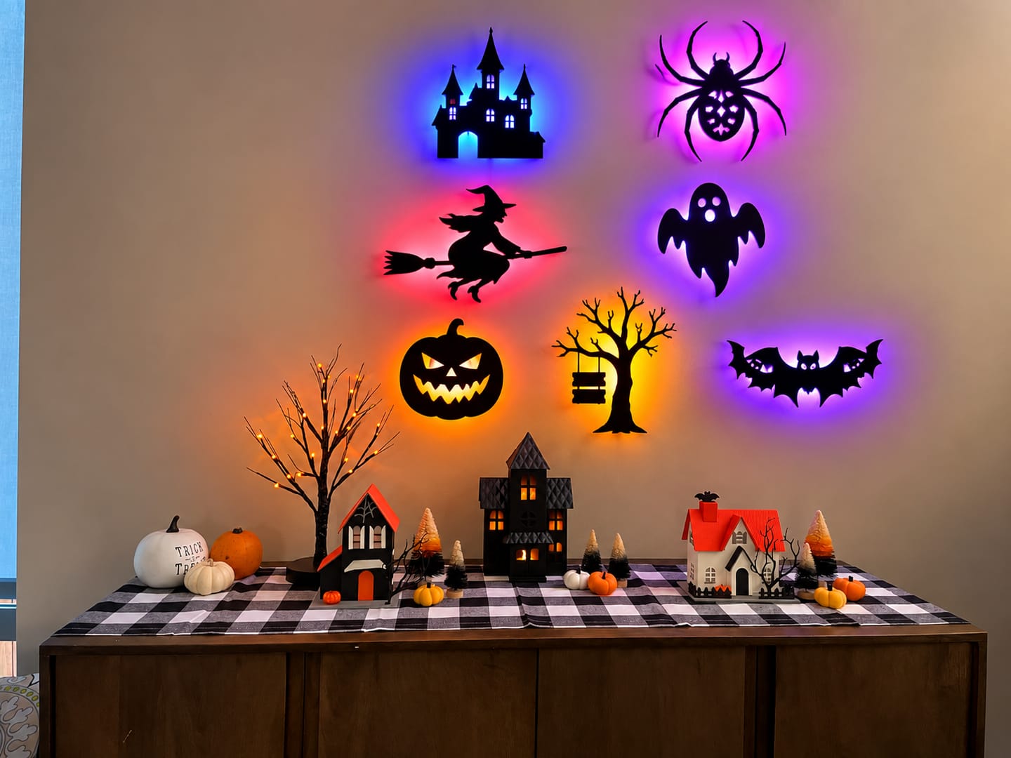 Customer photo review of Halloween LED Silhouette Wall Light Stickers