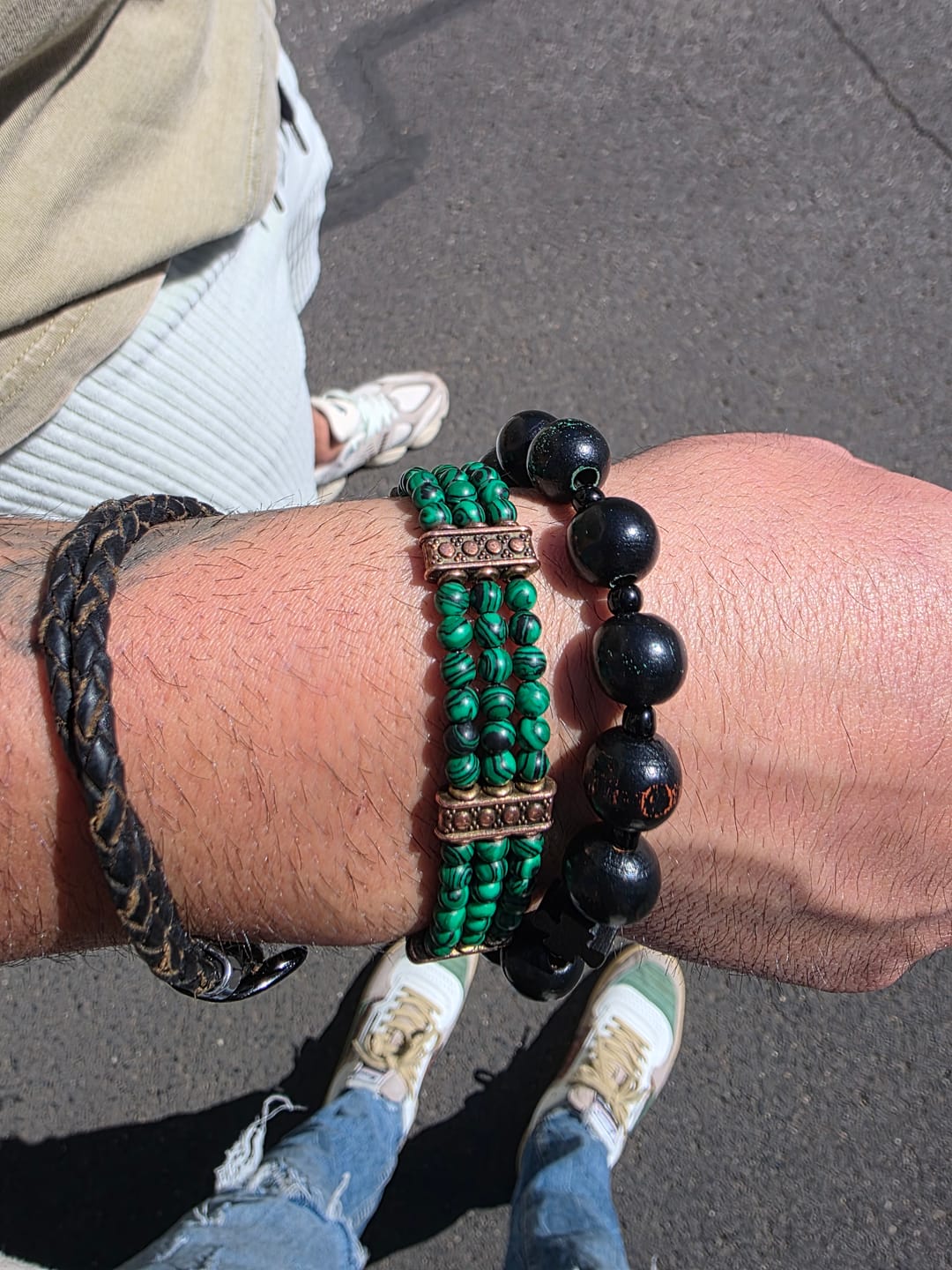 Customer photo review of Armband Malachit Stein