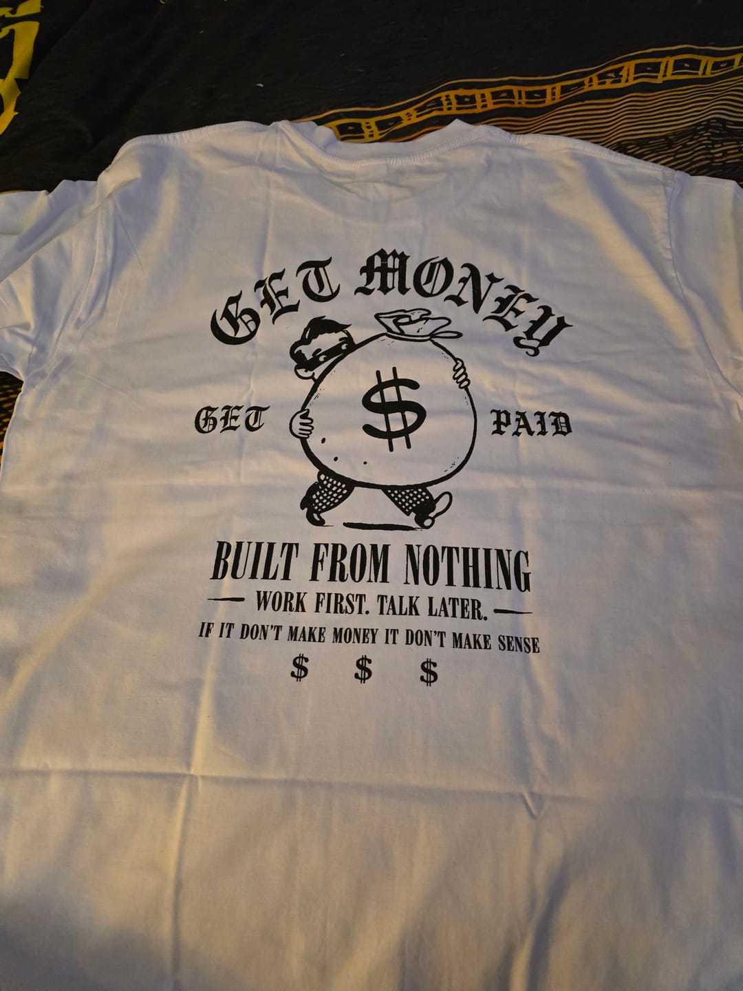Customer photo review of The Money Man Premium Graphic Tee - Air Jordan 6 Black And White