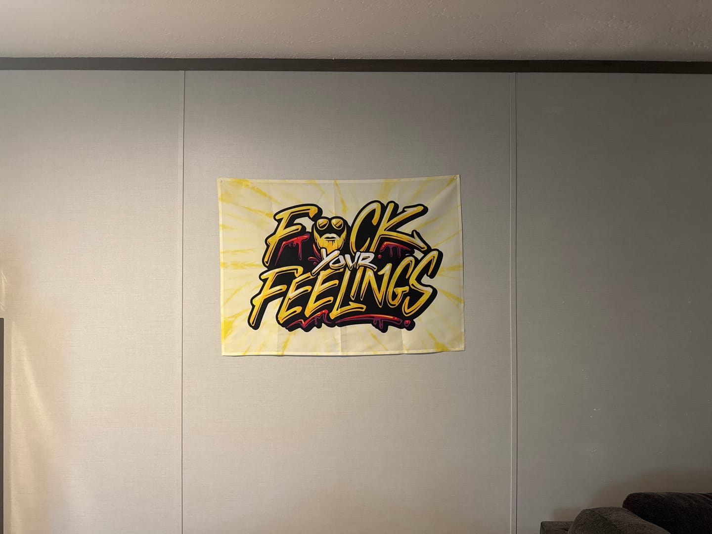 Customer photo review of F*ck Your Feelings (Graffiti) Tapestry