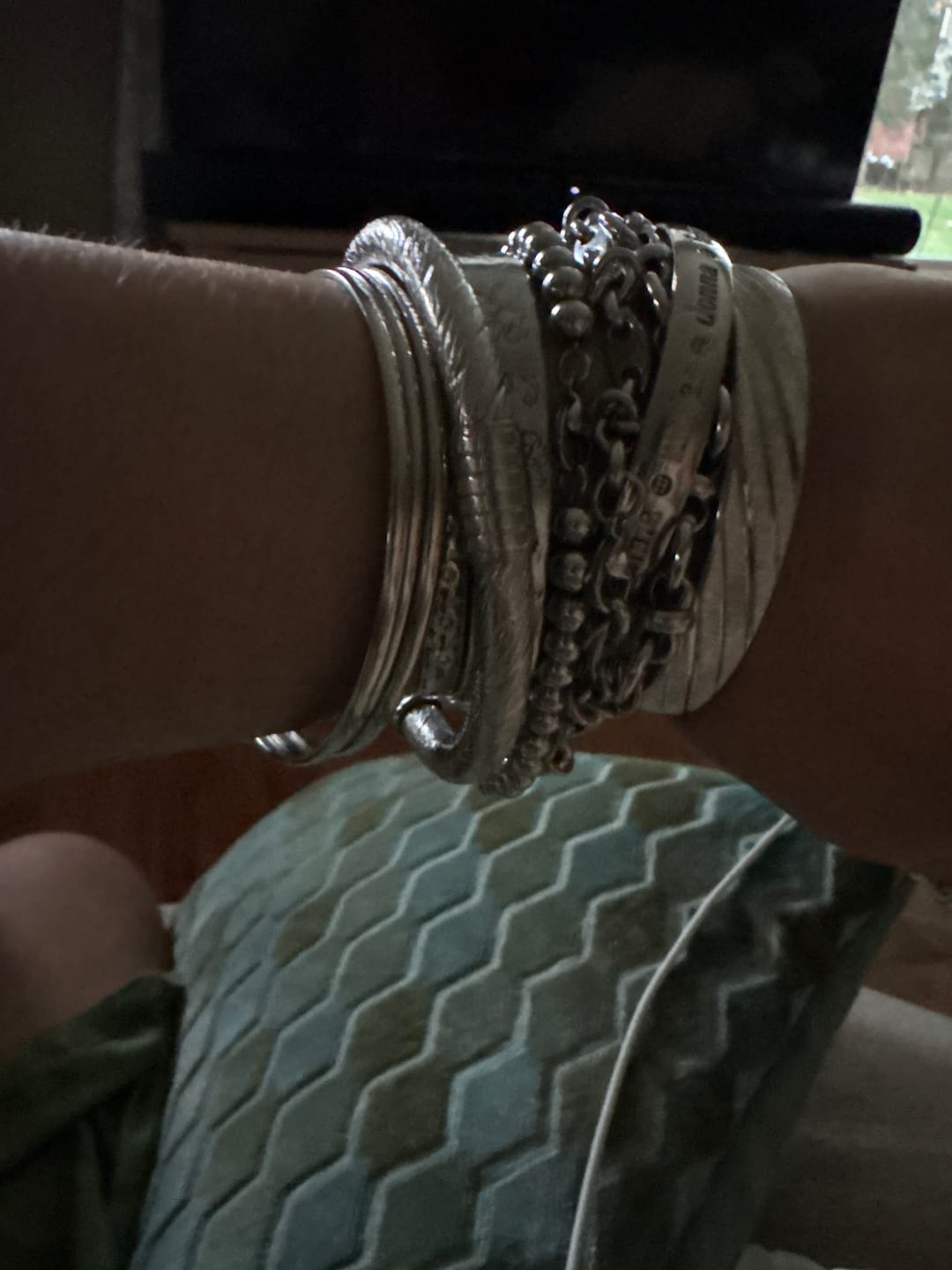 Customer photo review of Chrisette Stainless Steel Bracelet Stack