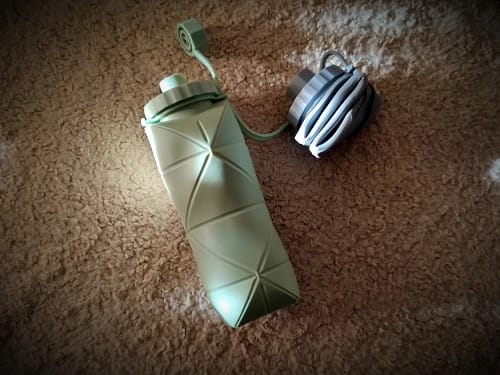 Customer photo review of Foldable Silicone Water Bottle