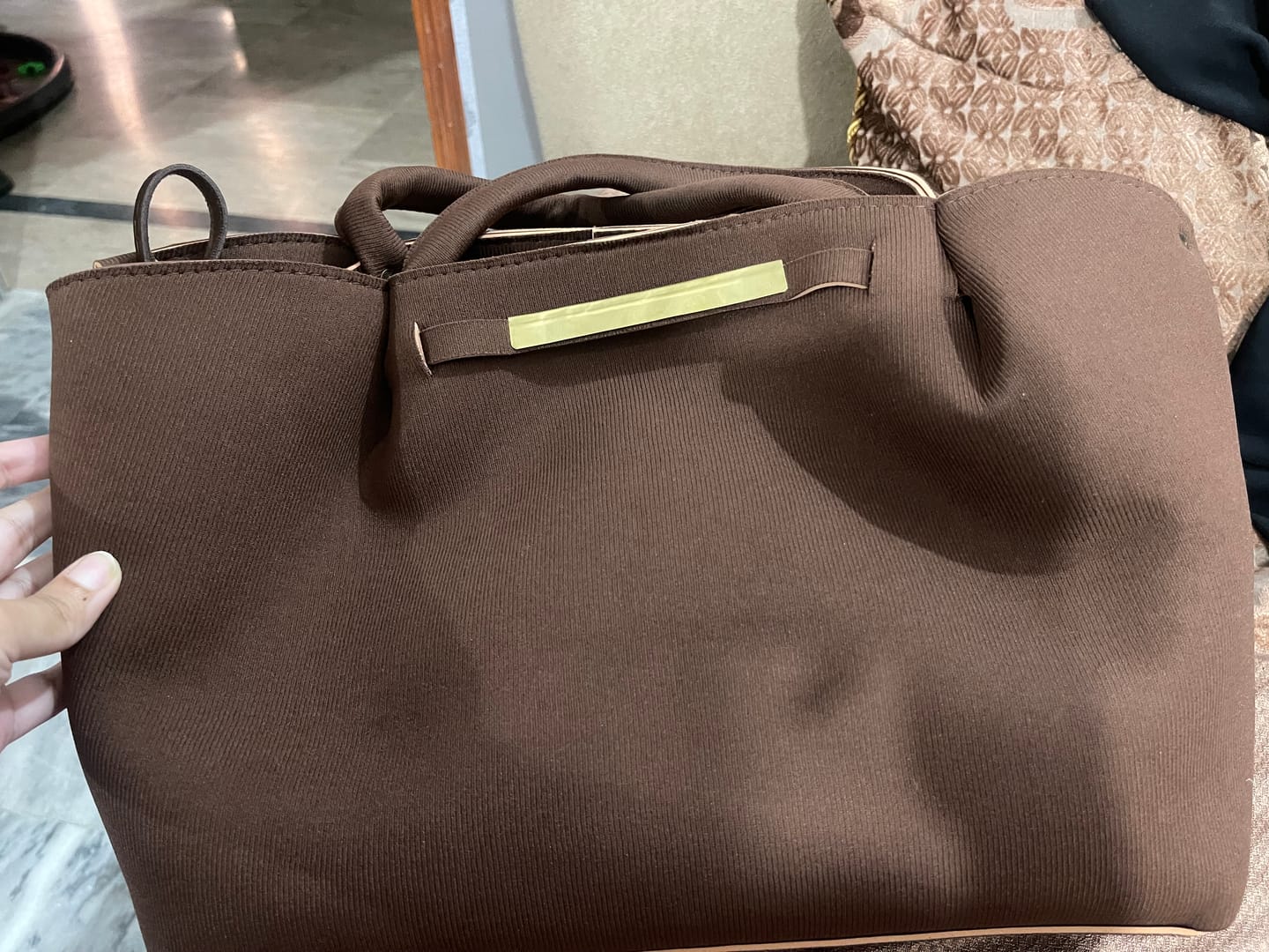 Customer photo review of Polene Brown Belle The Tote Bag