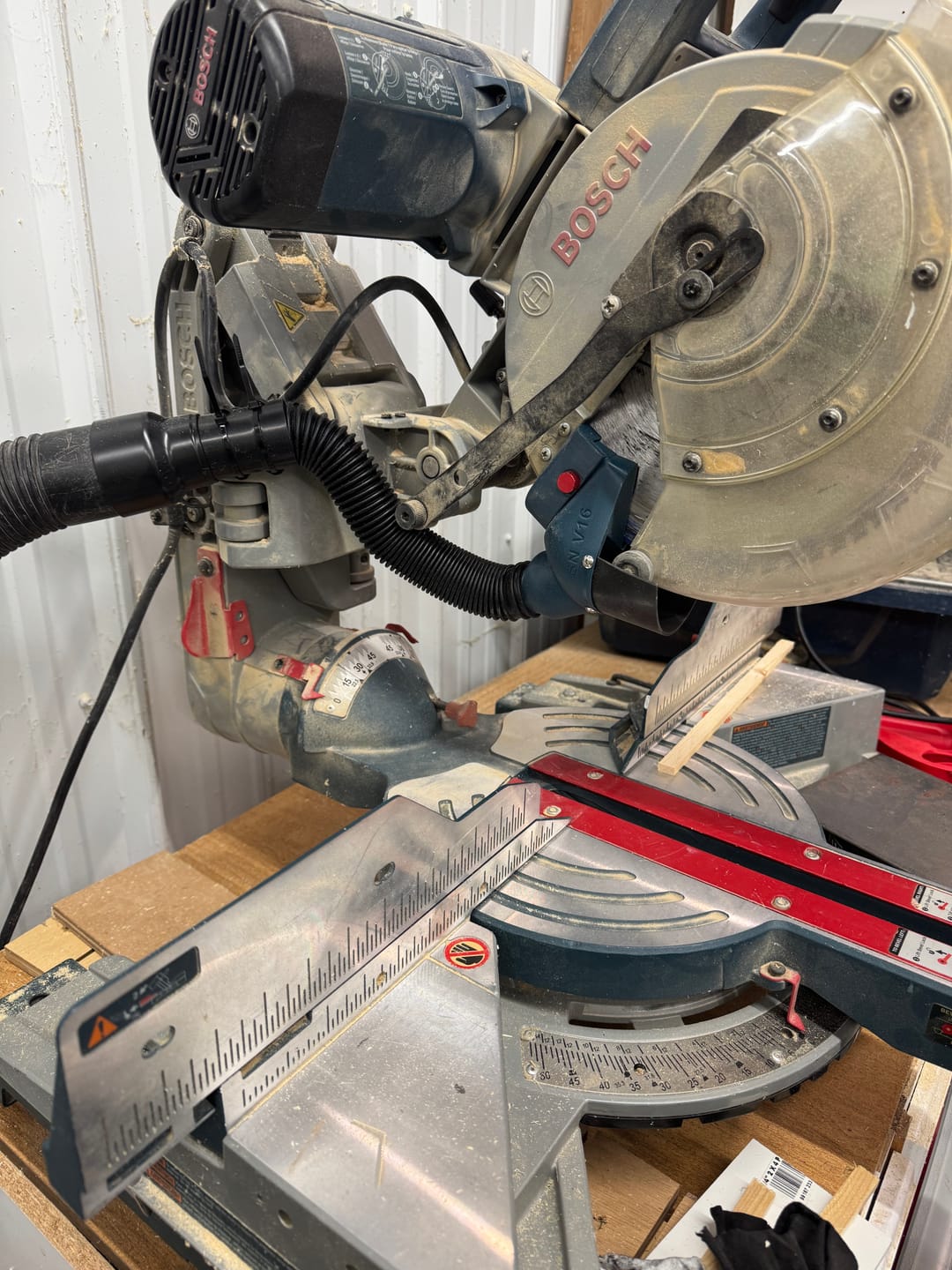 Customer photo review of Dust Collection Chute for Bosch Axial Glide Miter Saw