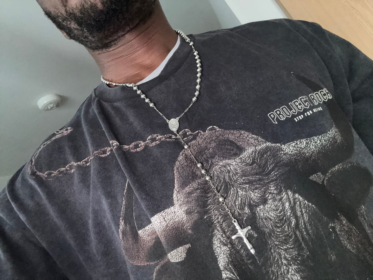 Customer photo review of FREE Today: Christian Virgin Mary Long Chain Jesus Cross Religion Rosary
