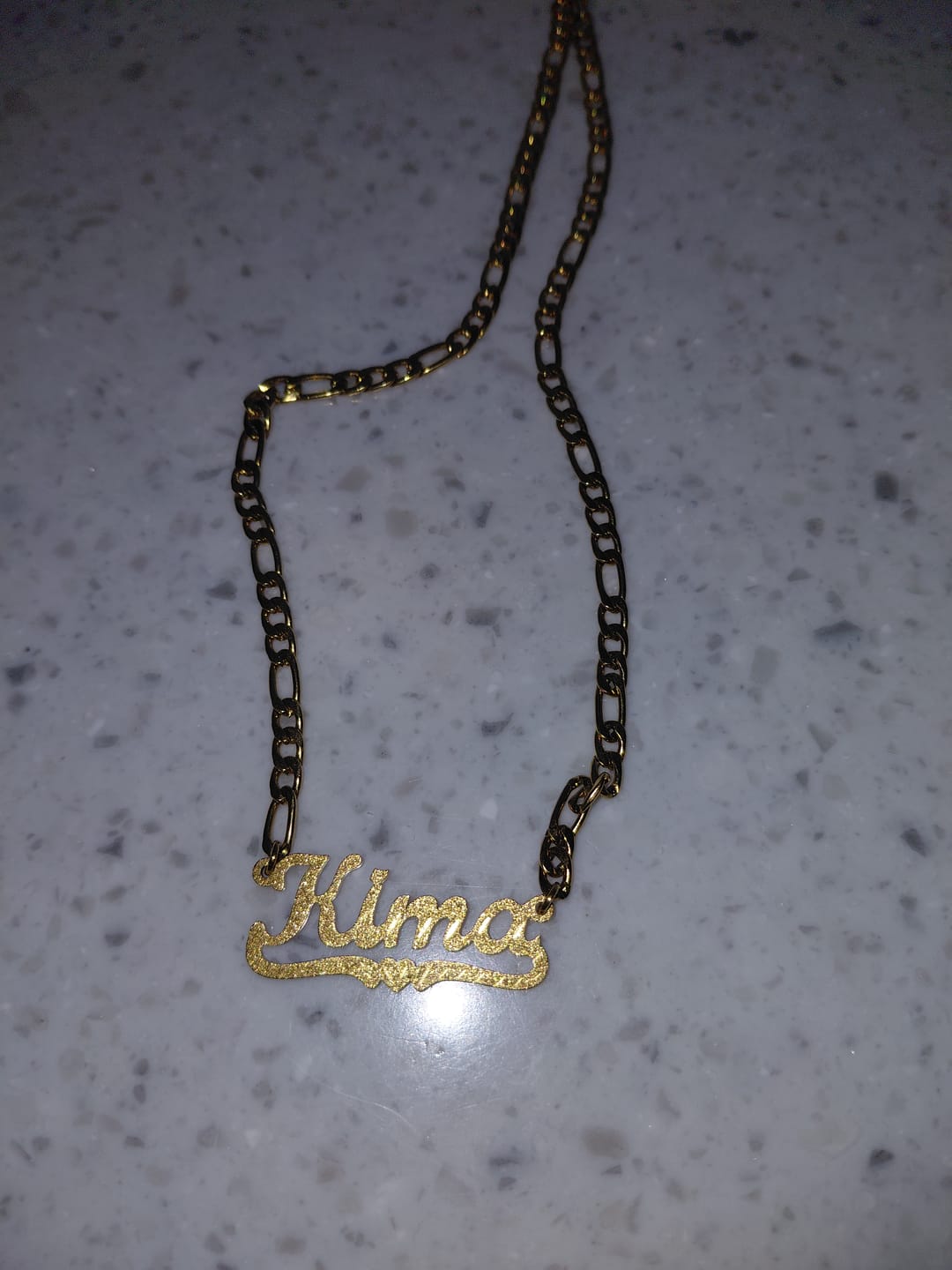 Customer photo review of Diamond Cut Heart Name Necklace