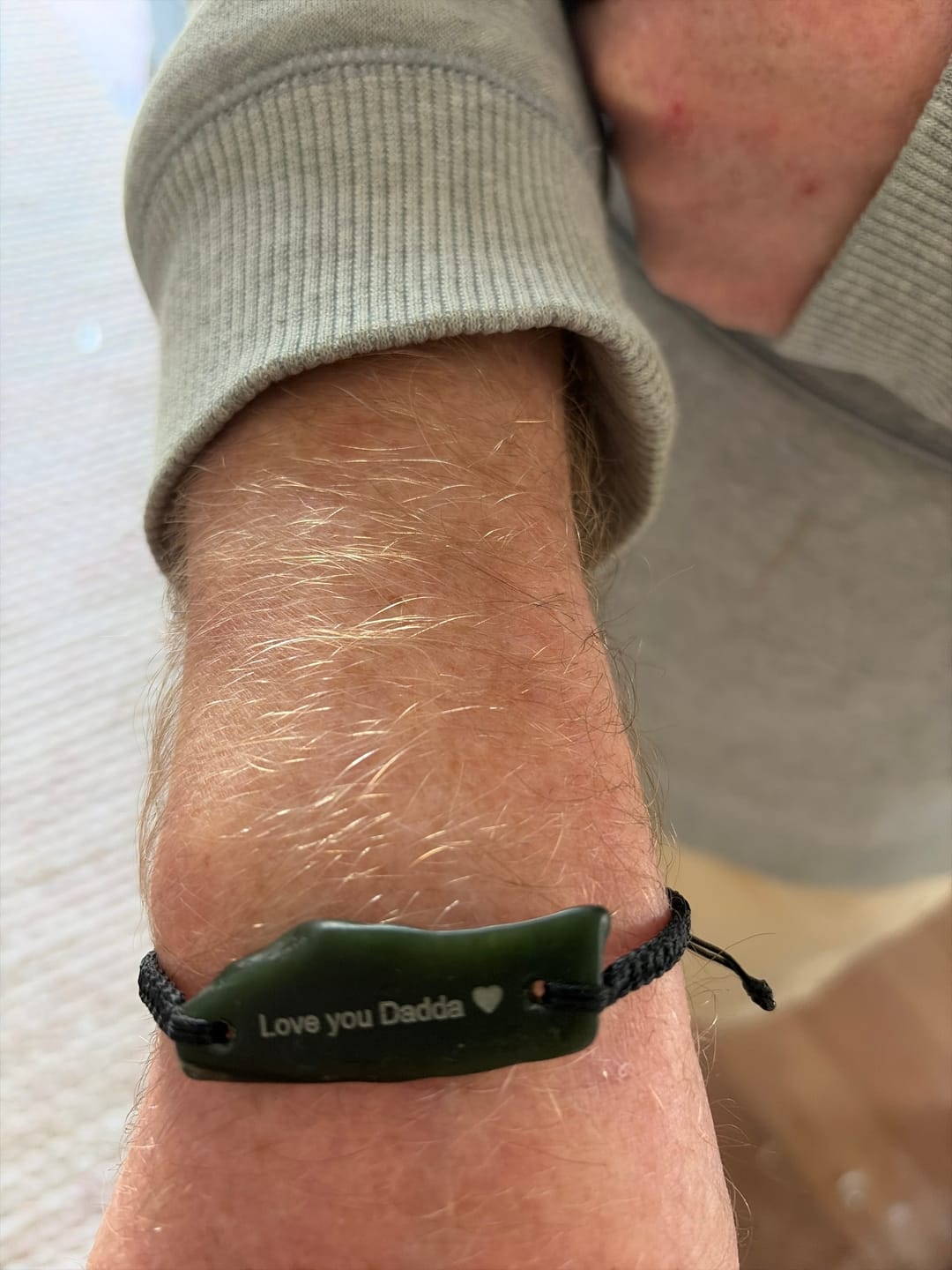 Customer photo review of Engraved Pounamu Bracelet