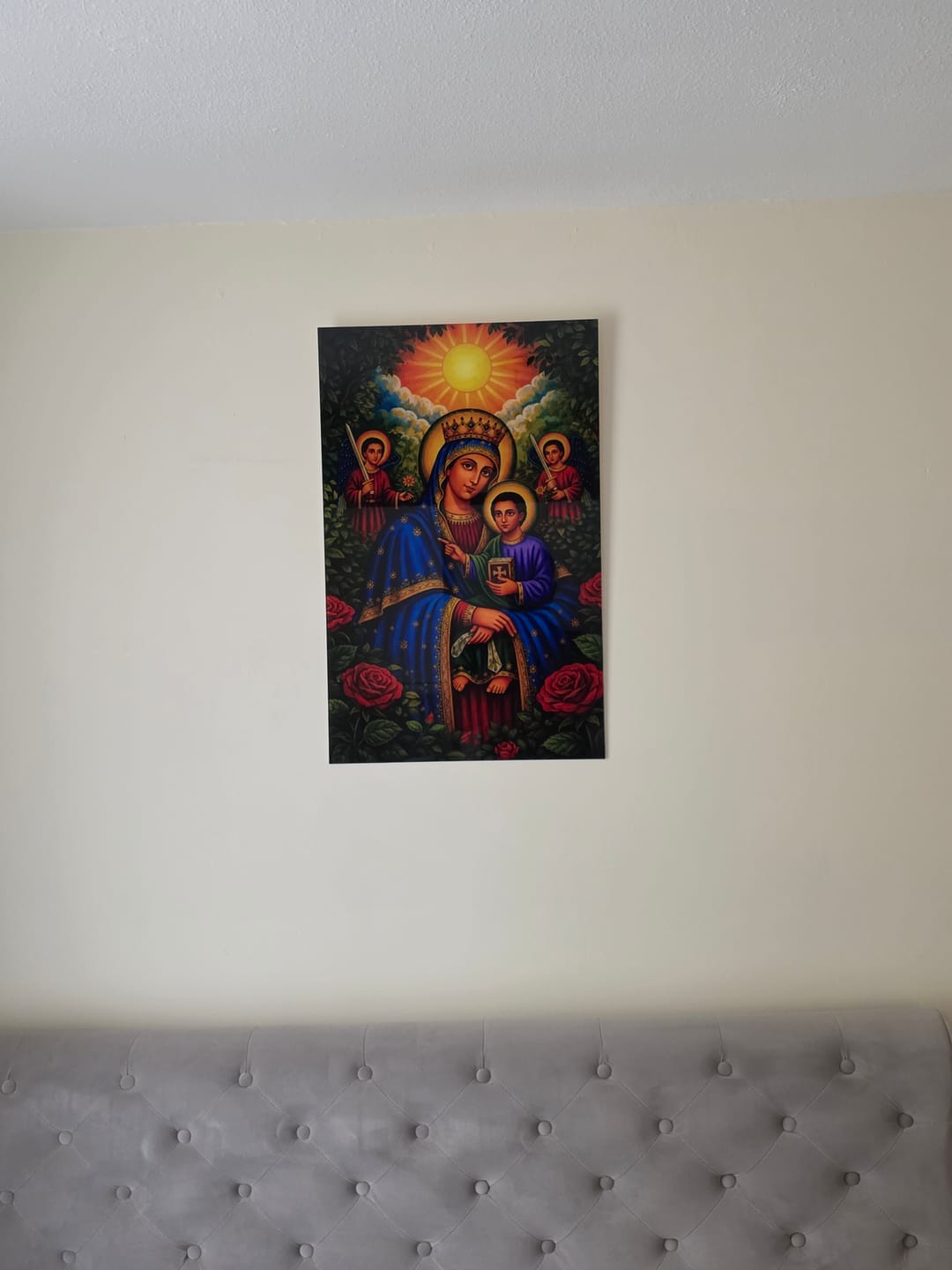 Customer photo review of Custom Glass Print Wall Art