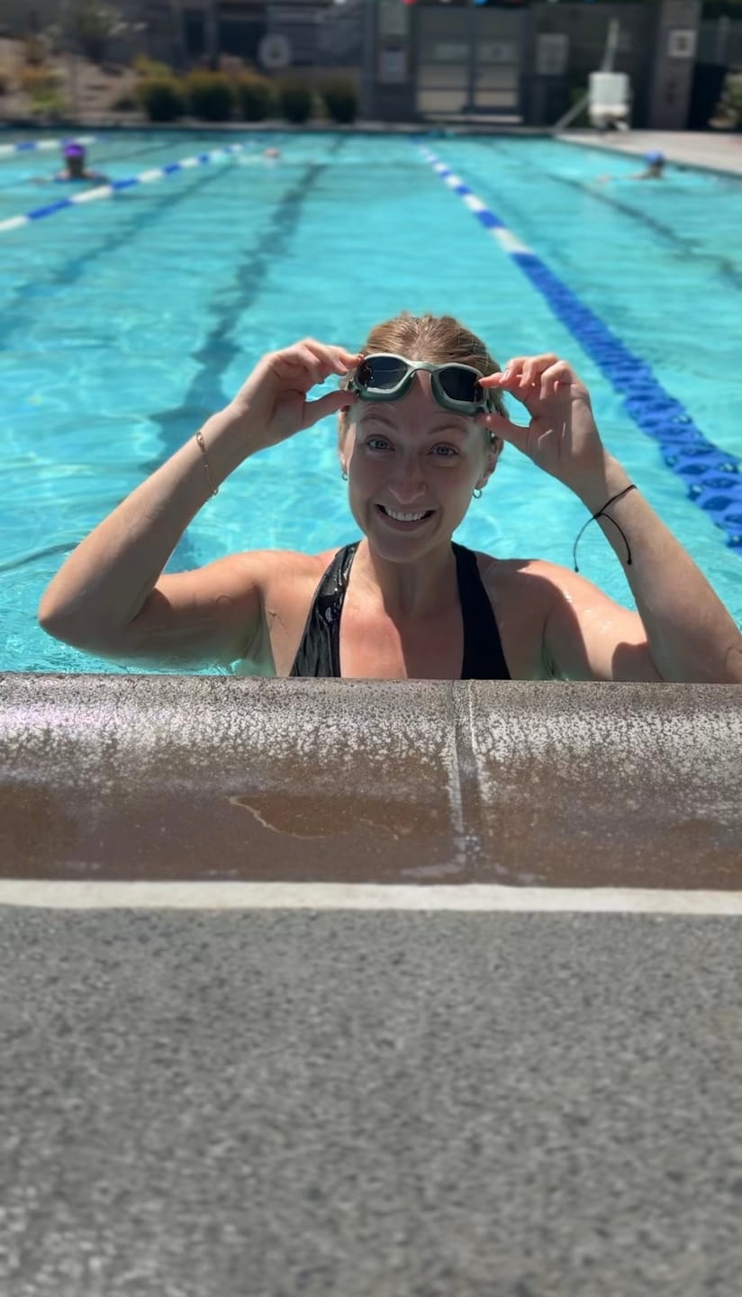 Customer photo review of NanoClear™ Flex Swim Goggles Smoke - (Green)