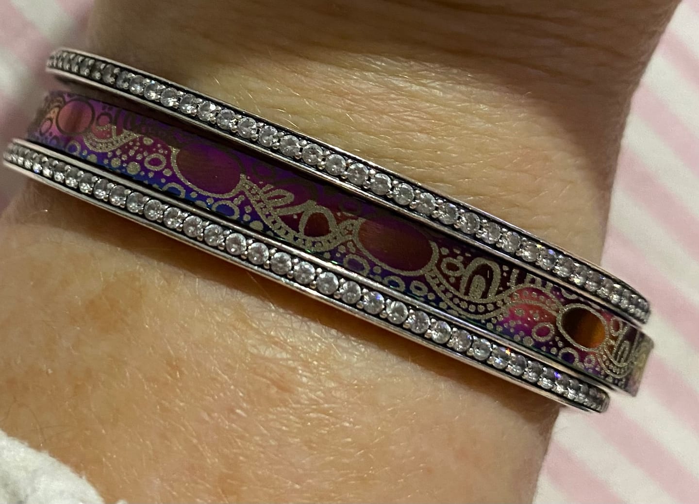 Customer photo review of Aboriginal Art Cuff Bangle
