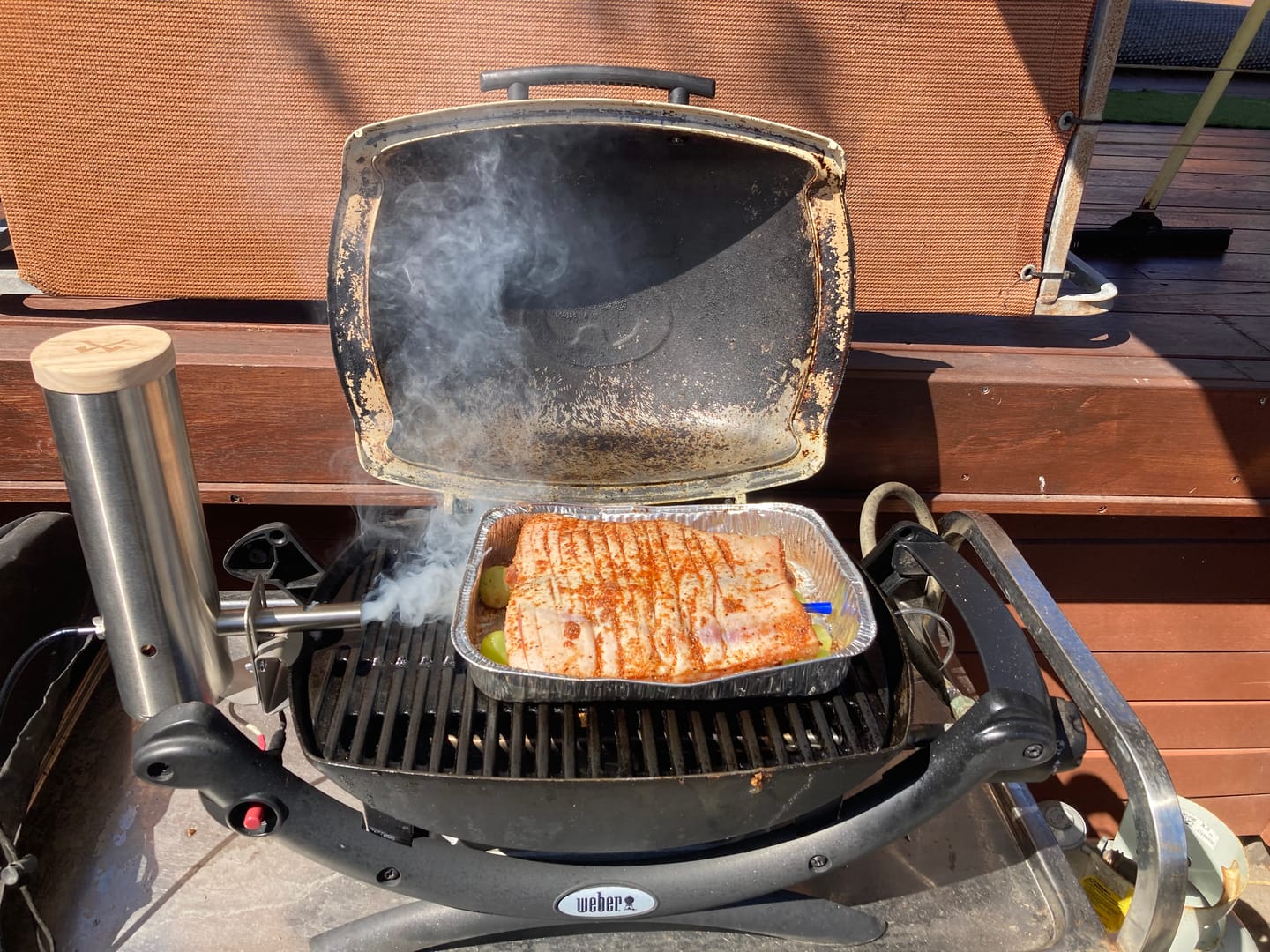 Customer photo review of Smokai Smoke Generator Kit for Weber Q Family Q and Baby Q