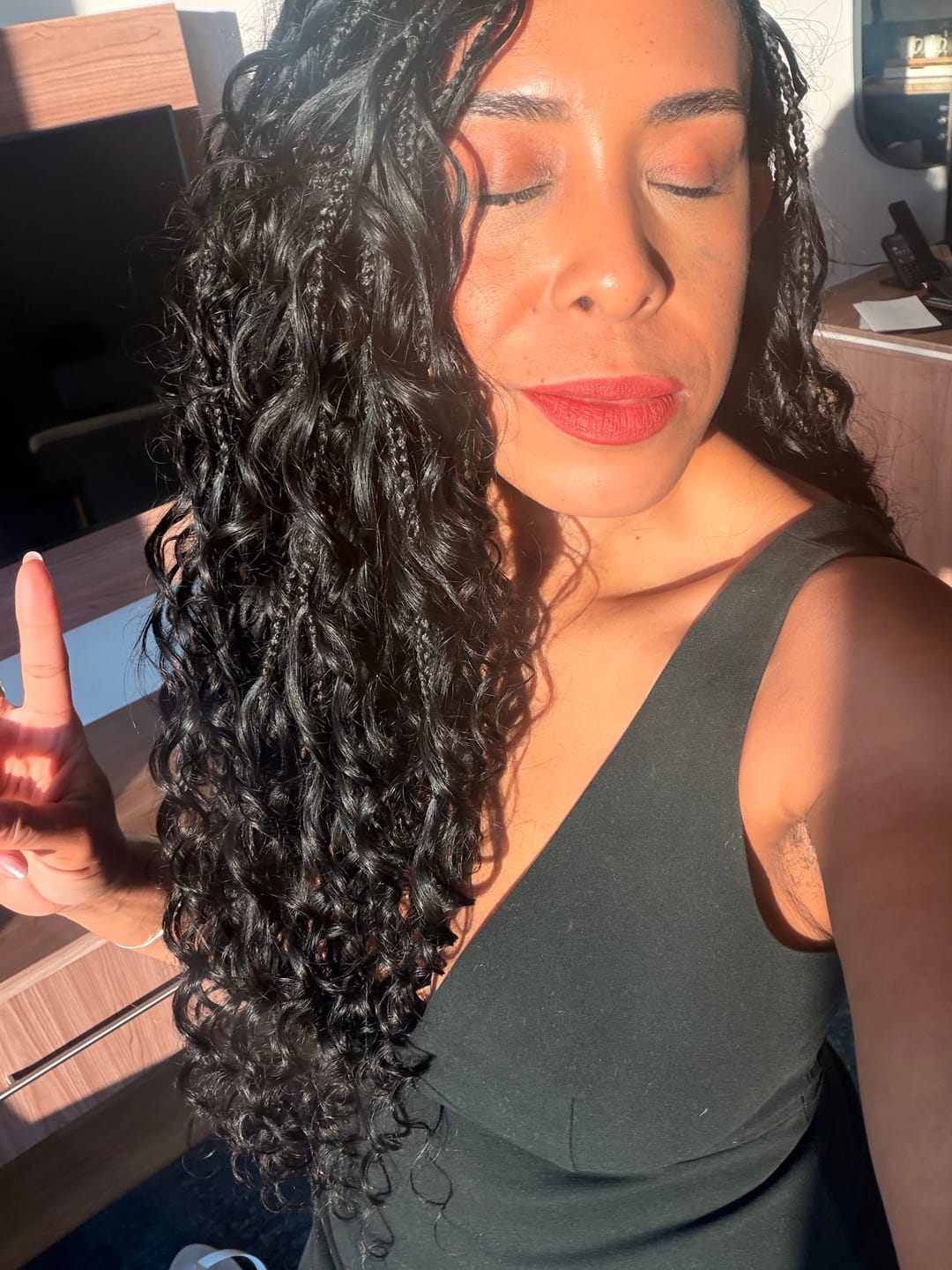 Customer photo review of Double Drawn Burmese Loose Deep Wave Human Braiding Hair