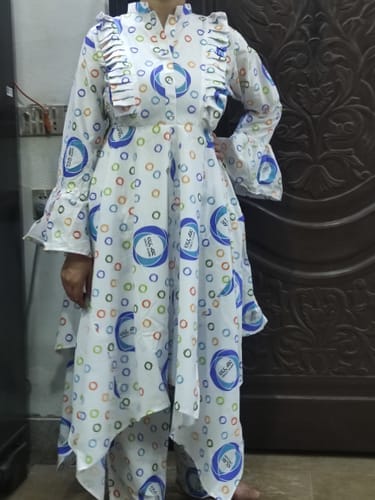 Customer photo review of CRD020 Ruffled 2-Piece Cotton Dress (Top + Trouser)