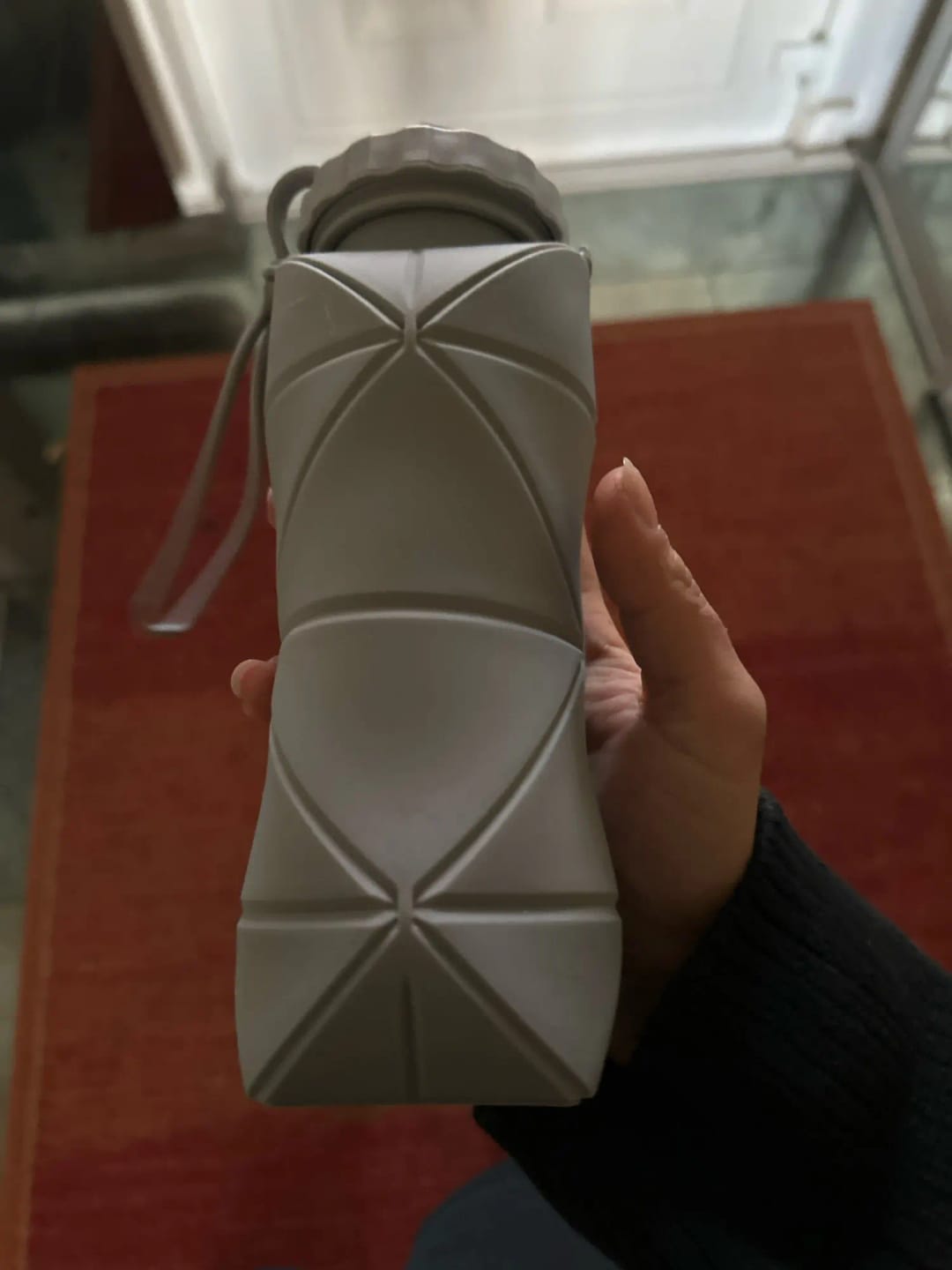 Customer photo review of Foldable Silicone Water Bottle