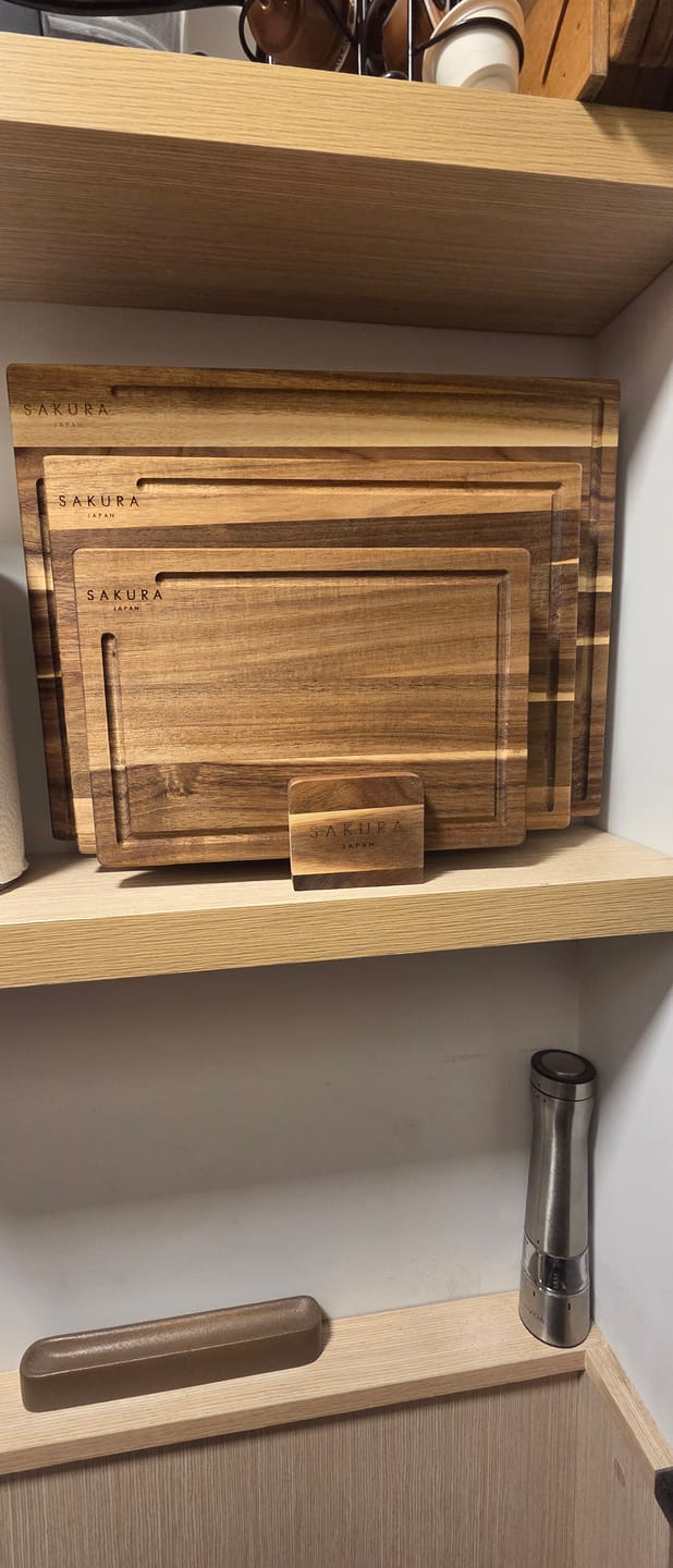 Customer photo review of Set X3 Tablas De Corte C/Base Sakura Sequence Edition Acacia