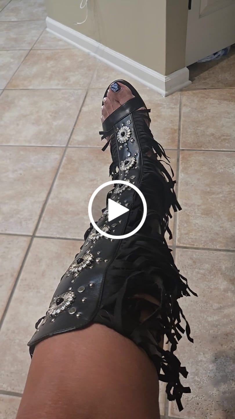 Customer video review of DUSTINE-BLACK FRINGE GLADIATOR FLAT SANDAL