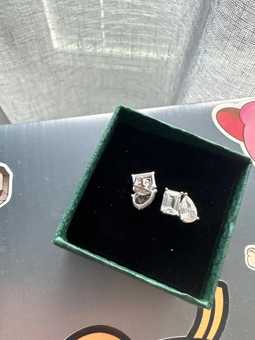Customer photo review of Sara Moissanite Stud Earrings