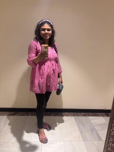 Customer photo review of Daania Dusty Purple Kota Pearl short Frock