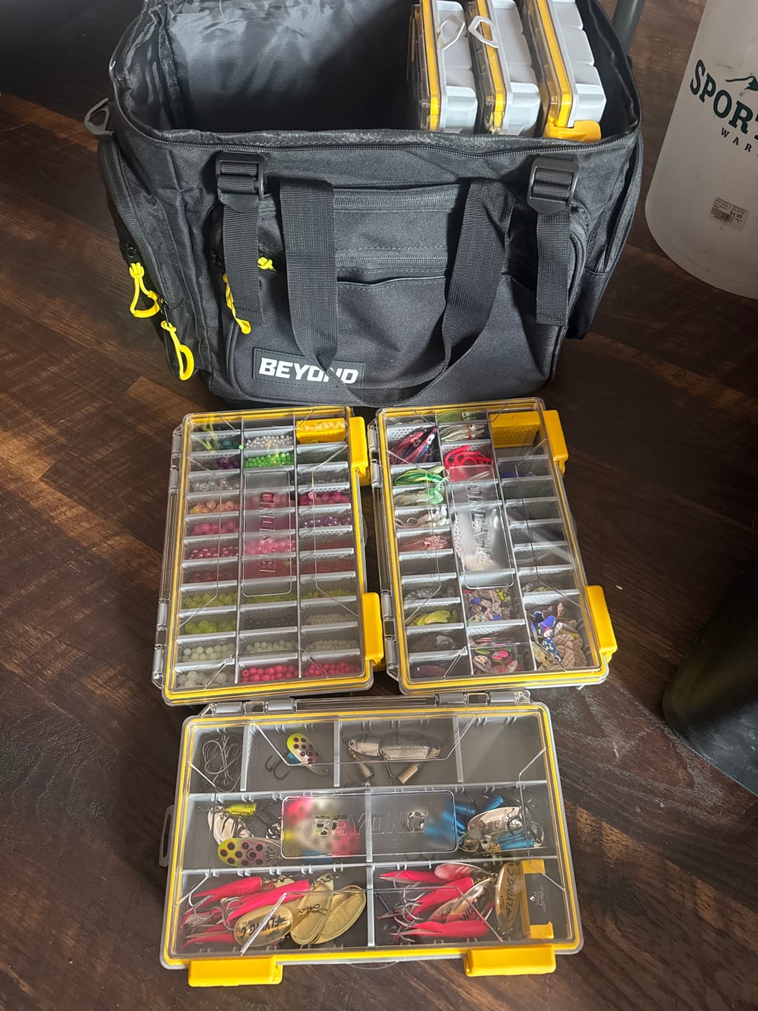 Customer photo review of Beyond Fishing Hauler Tackle Bags  With or Without Tackle Box Available in Medium, Large, and Extra-Large