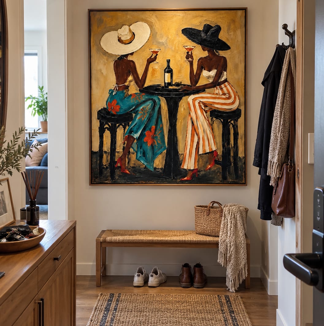 Customer photo review of Golden Toast-Fashion Portrait Painting