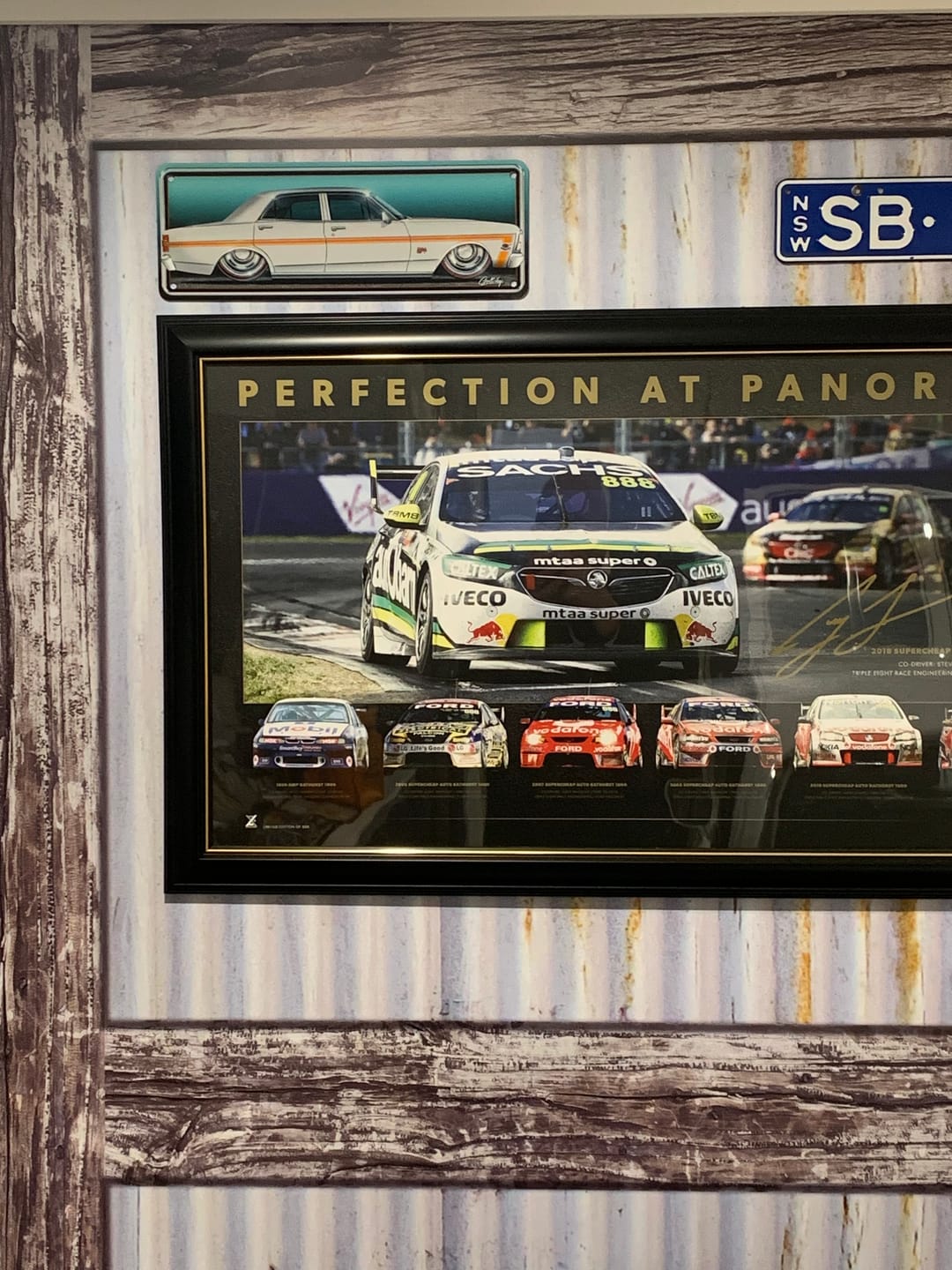 Customer photo review of XW Ford Falcon GT Silver Fox Number Plate Sign | Man Cave Decor AU