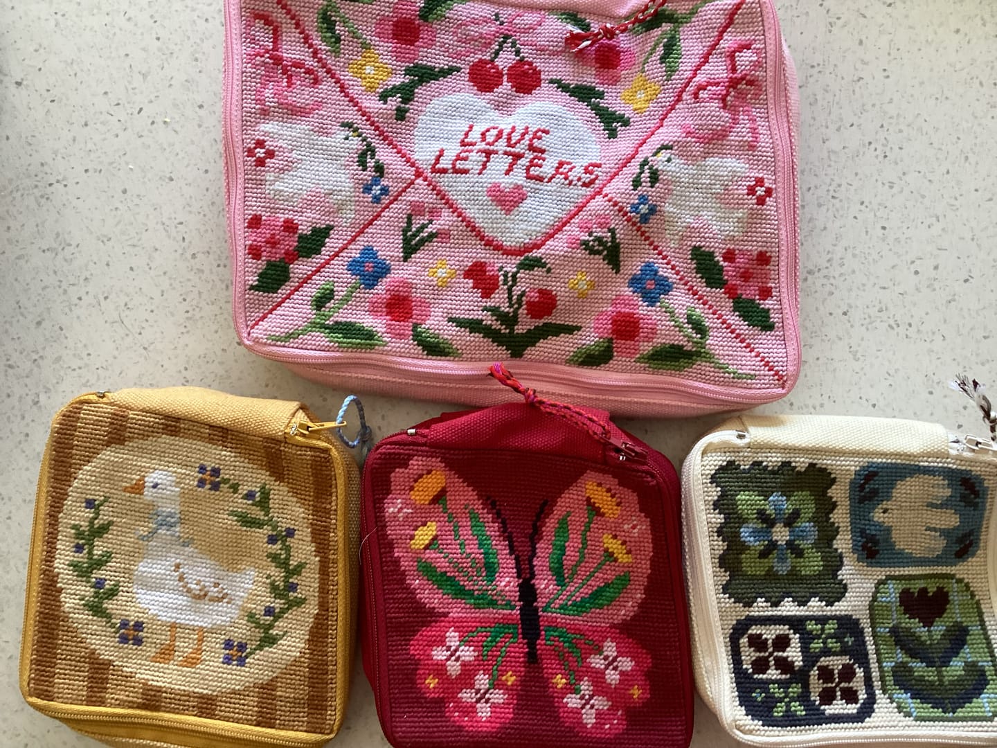 Customer photo review of Butterfly Bloom - Needlepoint Pouch Kit