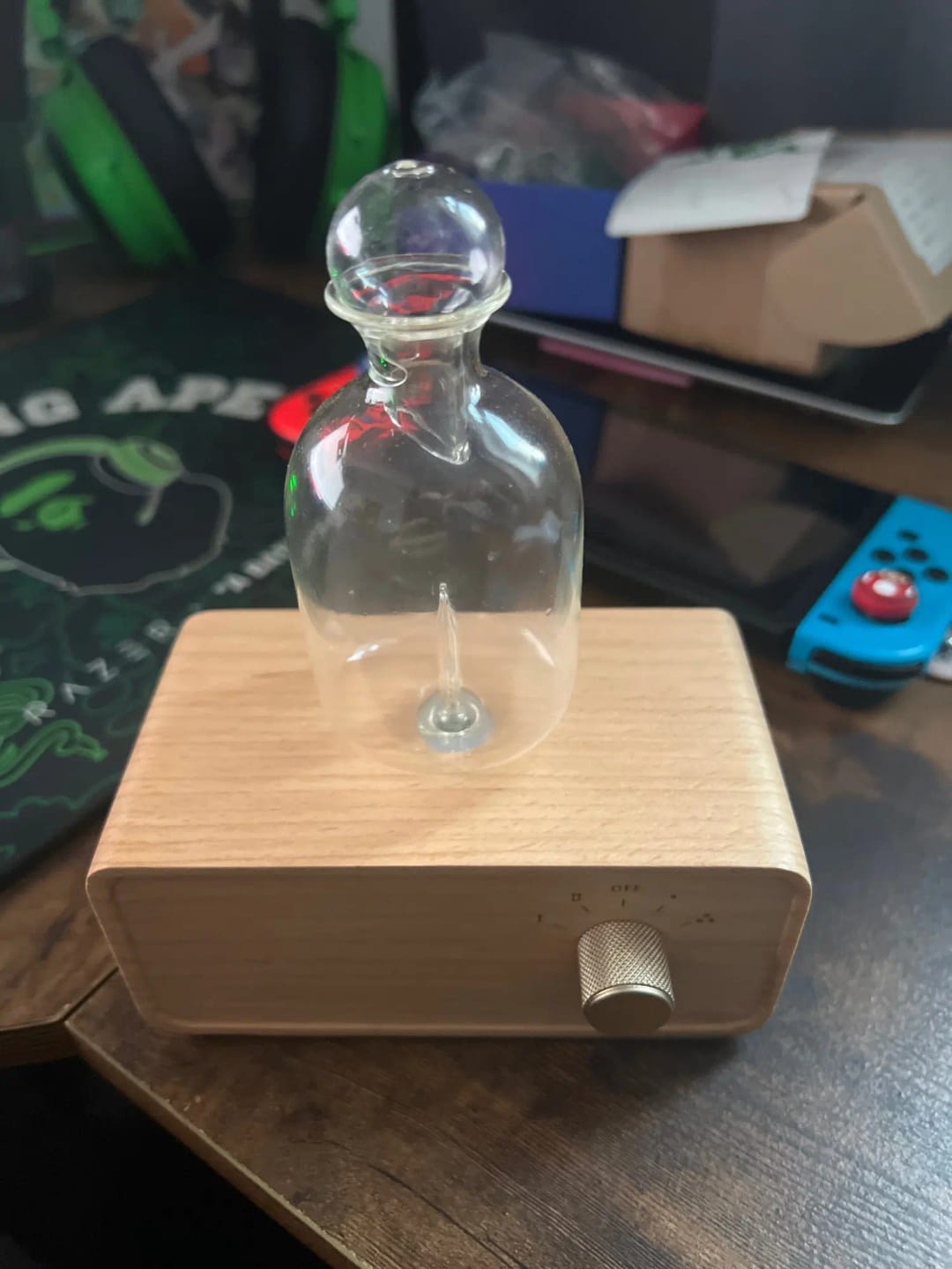 Customer photo review of Waterless Essential Oil Diffuser – Wood & Glass