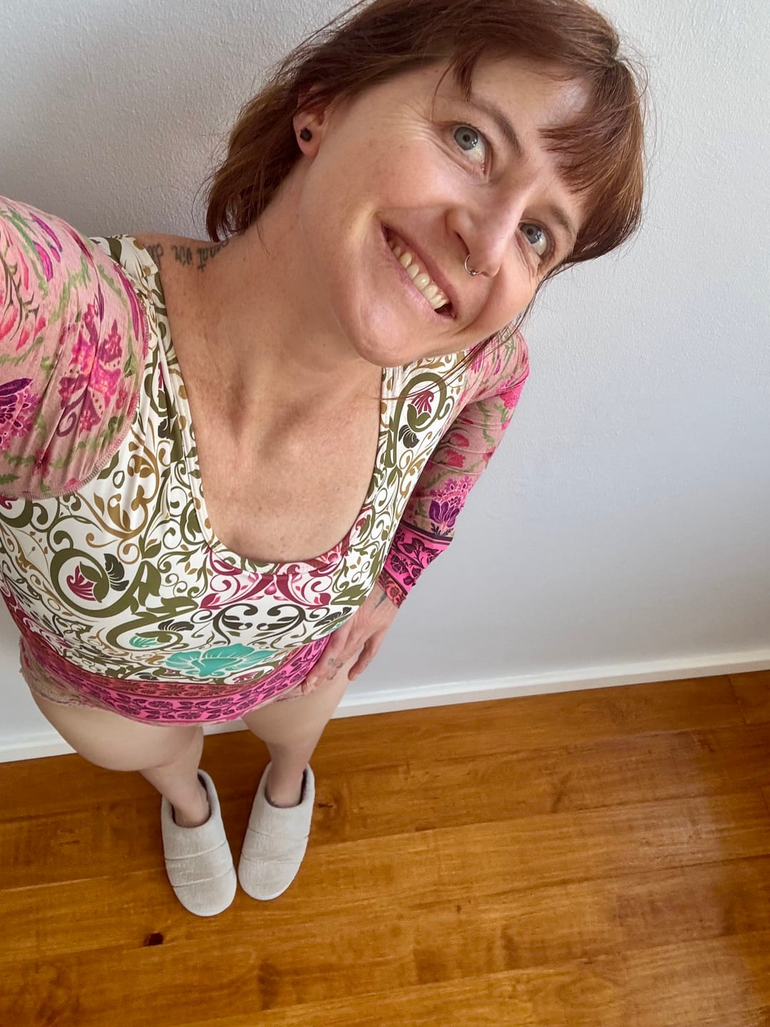 Customer photo review of Vintage Bloom one piece long sleeved swimsuit