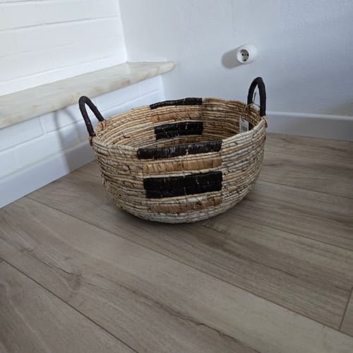 Customer photo review of Siyah Dekor Detaylı Muz Lifinden Yuvarlak Dekoratif Sepet
