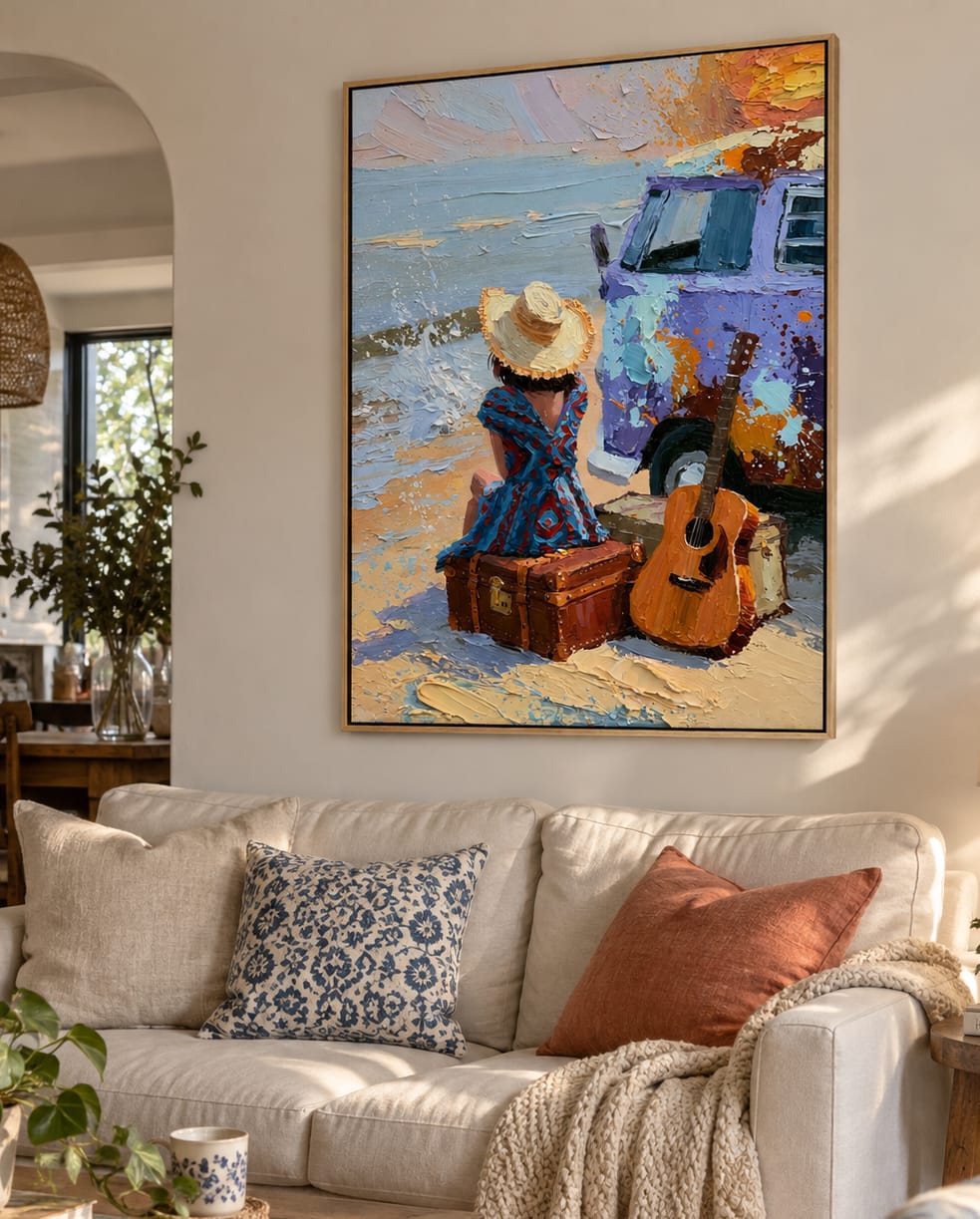 Customer photo review of Coastal Wanderer-Beach Travel Painting