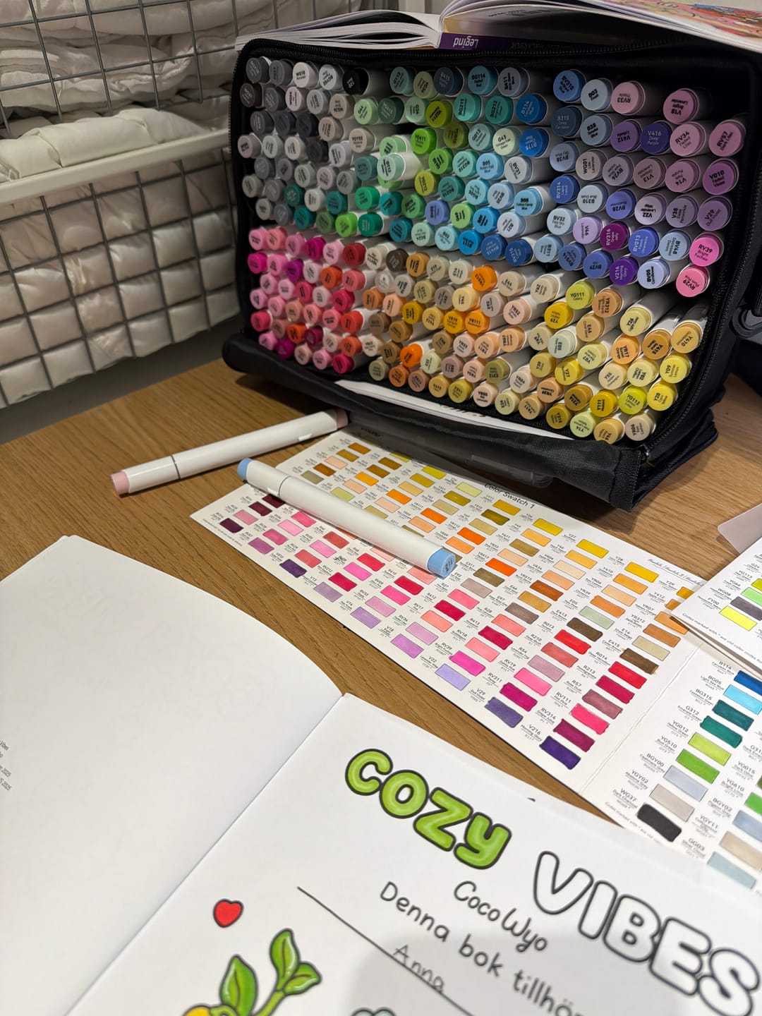 Customer photo review of Ohuhu Honolulu 216 Colors Dual Tips Alcohol Art Markers (New Color Codes)