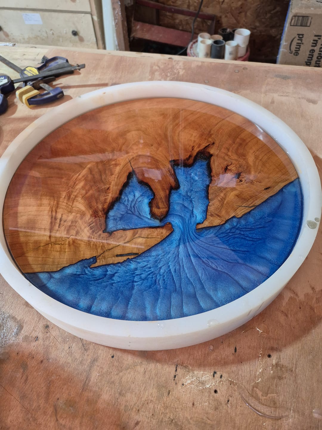 Customer photo review of 18" Round x 2" Deep Silicone Mold For Epoxy Resin