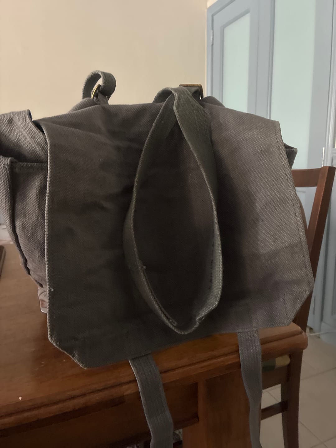 Customer photo review of Original British army M37 haversack canvas grey pack military large side bag