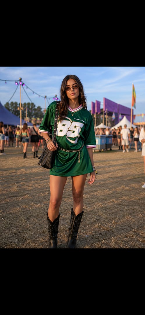 Customer photo review of Liva Football T-shirt Dress | Green