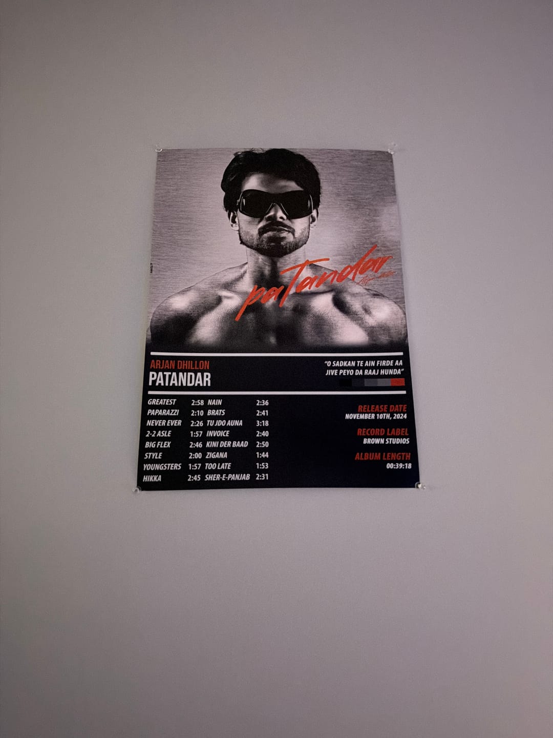 Customer photo review of Arjan Dhillon - Patandar | POSTER ALBUM