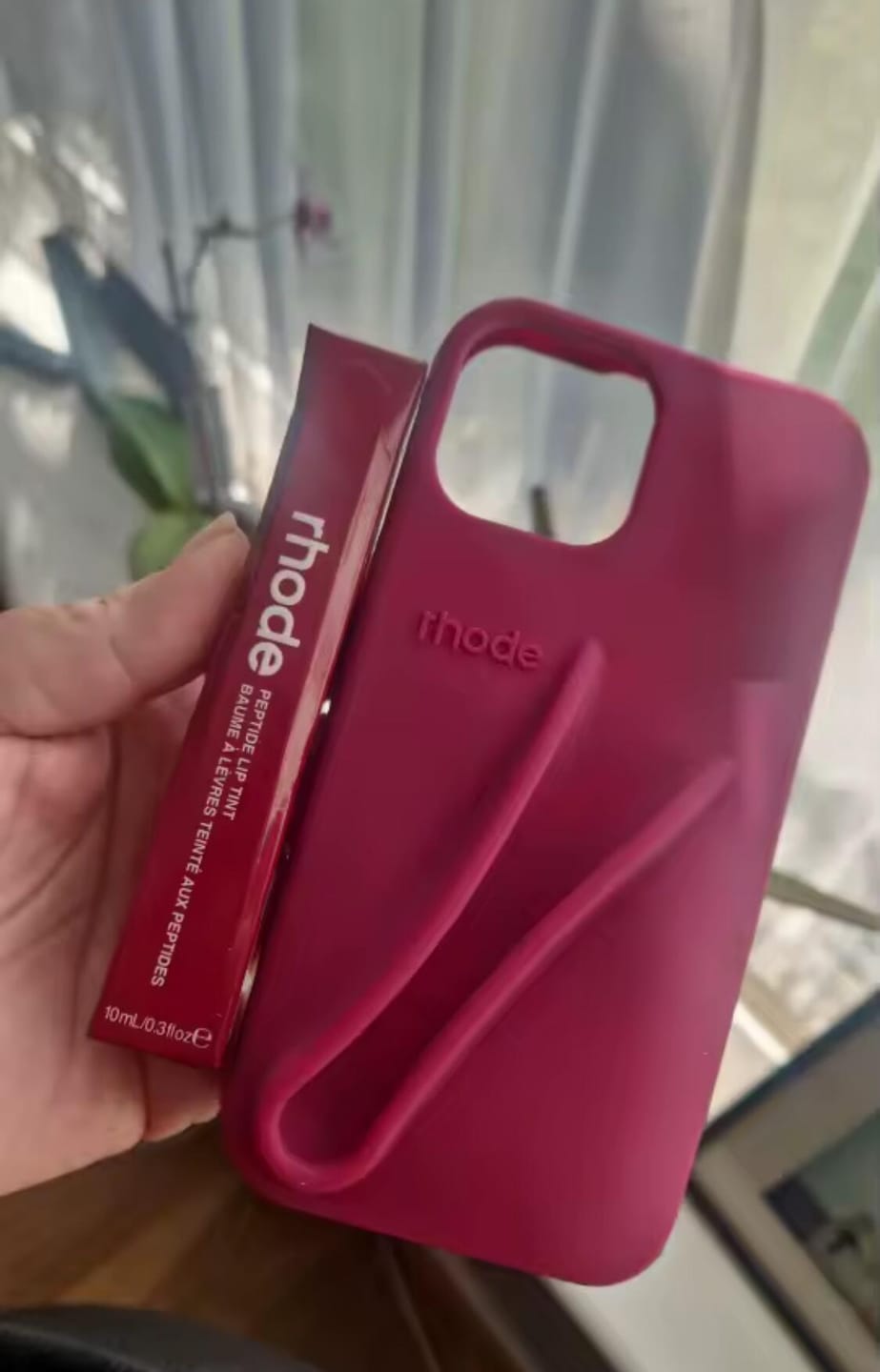 Customer photo review of Rhode Phone Case Raspeberry