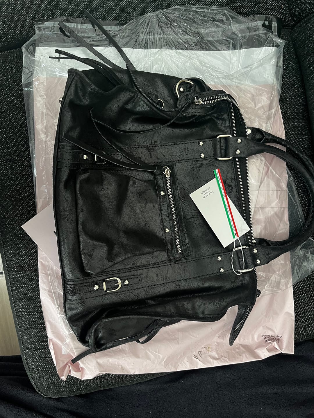 Customer photo review of It girl bag black silver