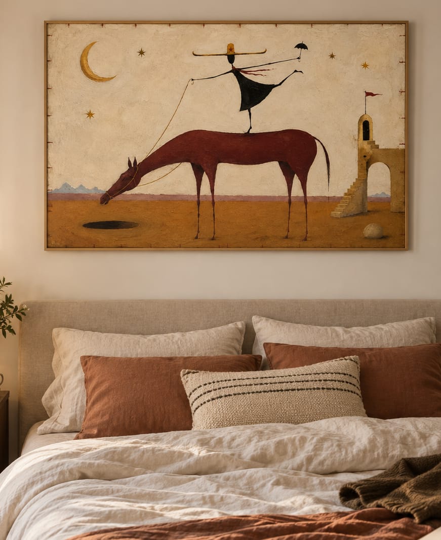 Customer photo review of Moonlit Rider-Surreal Horse Painting