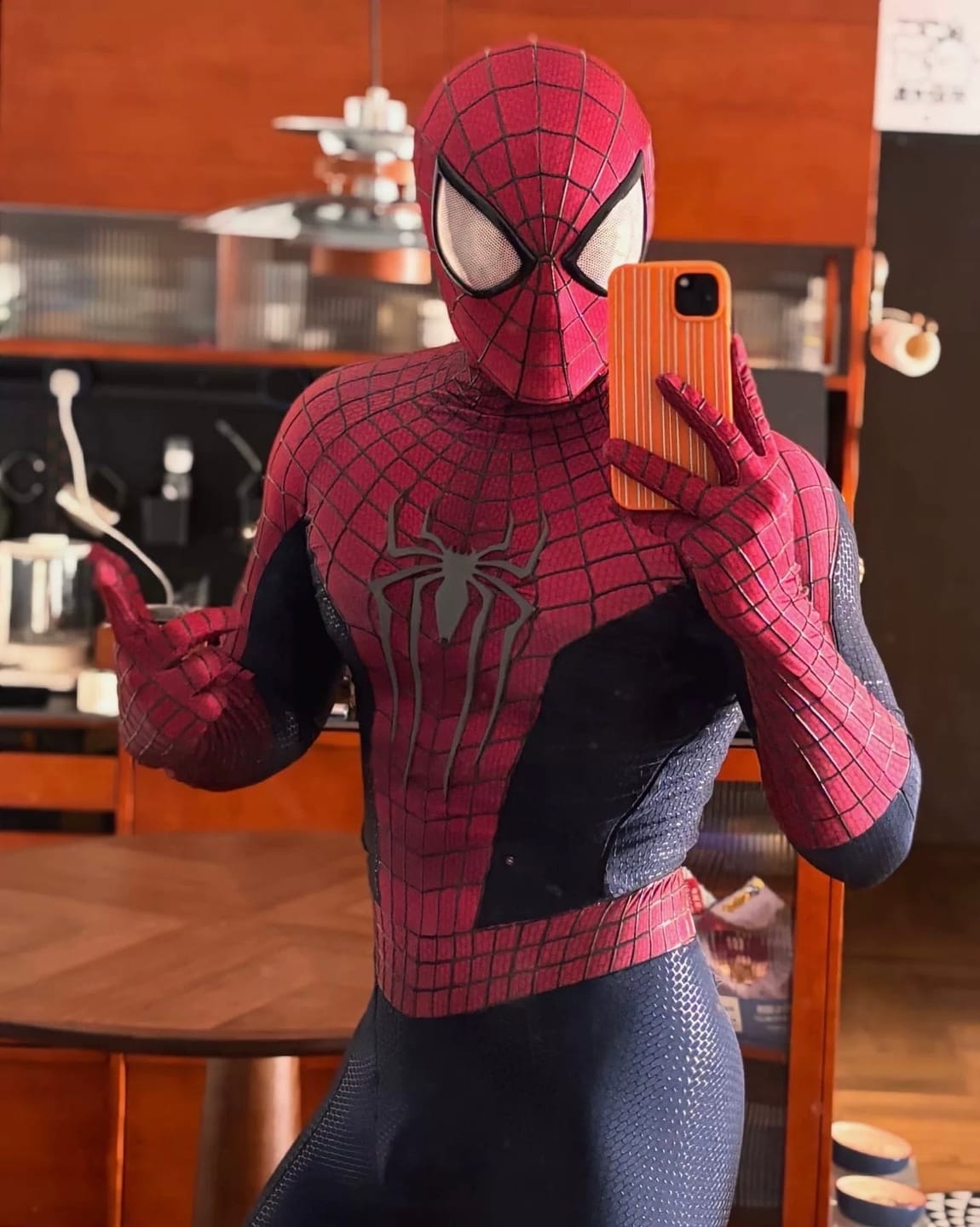 Customer photo review of The Amazing Spider-Man Costume Replica Wearable Suit (Replica Grade)(Screen Printed)