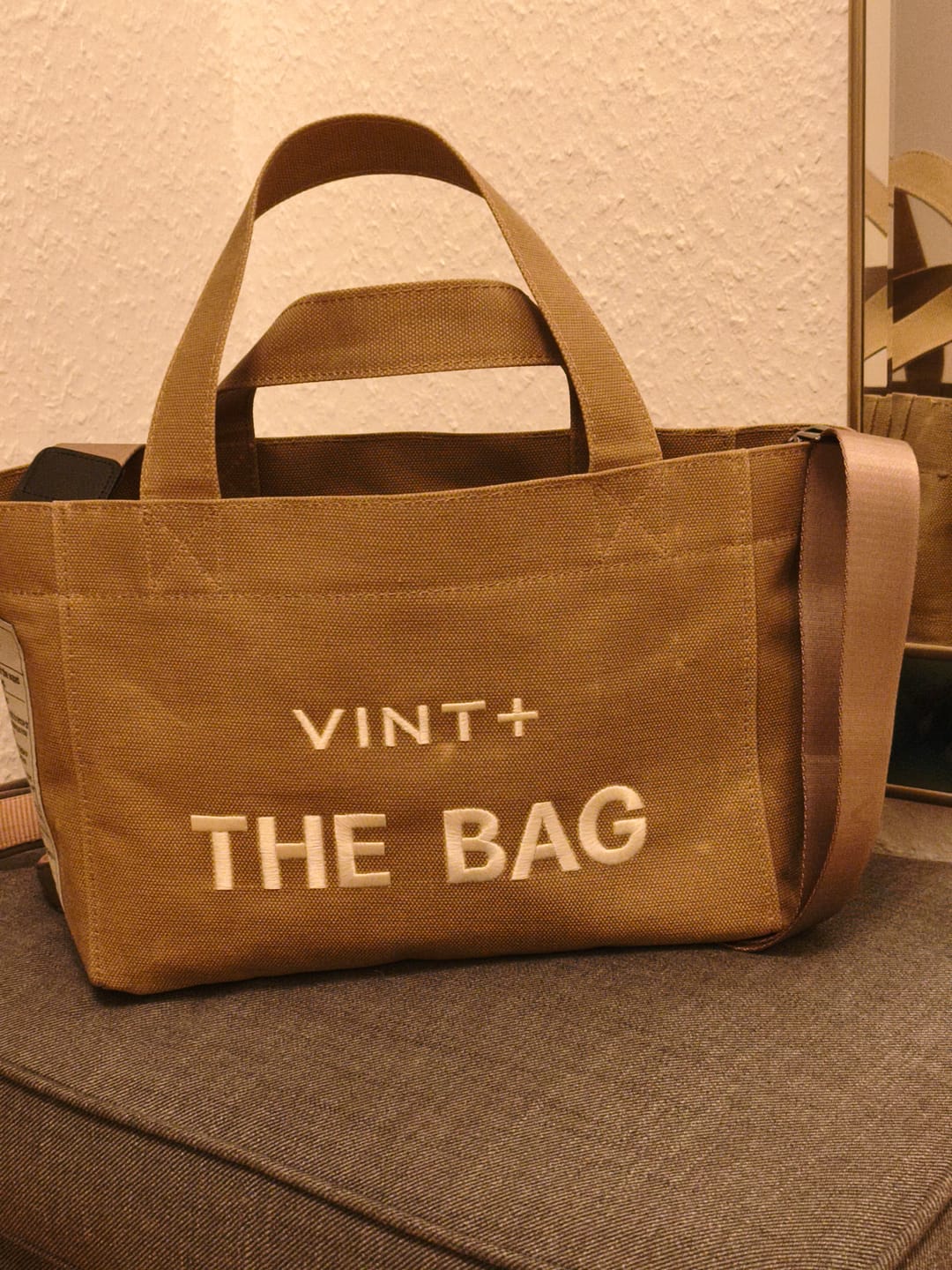 Customer photo review of WAXED CANVAS TOTE BAG - SMALL - BEIGE