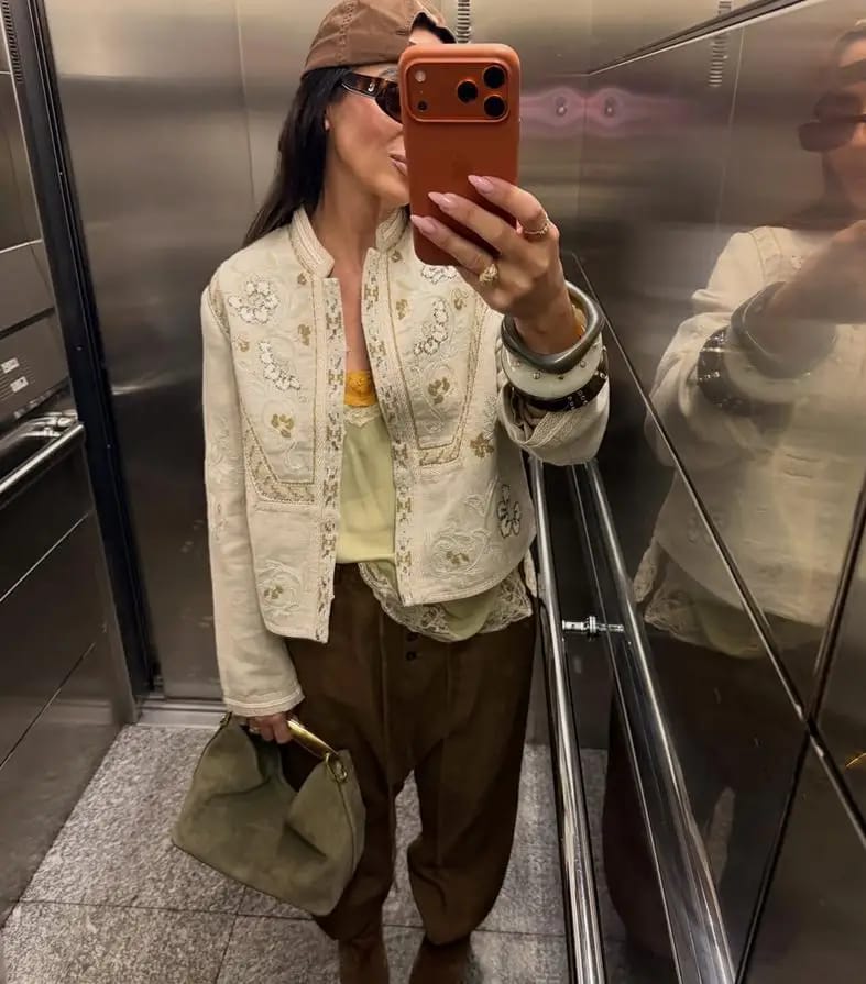 Customer photo review of Layla Floral Print Cropped Jacket