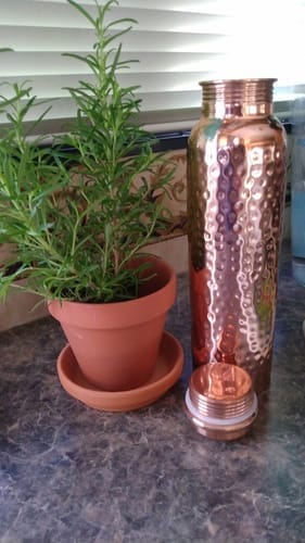 Customer photo review of Kansya®-vottaðar vatnsflöskur úr hreinum kopar – V2, handhamraðar