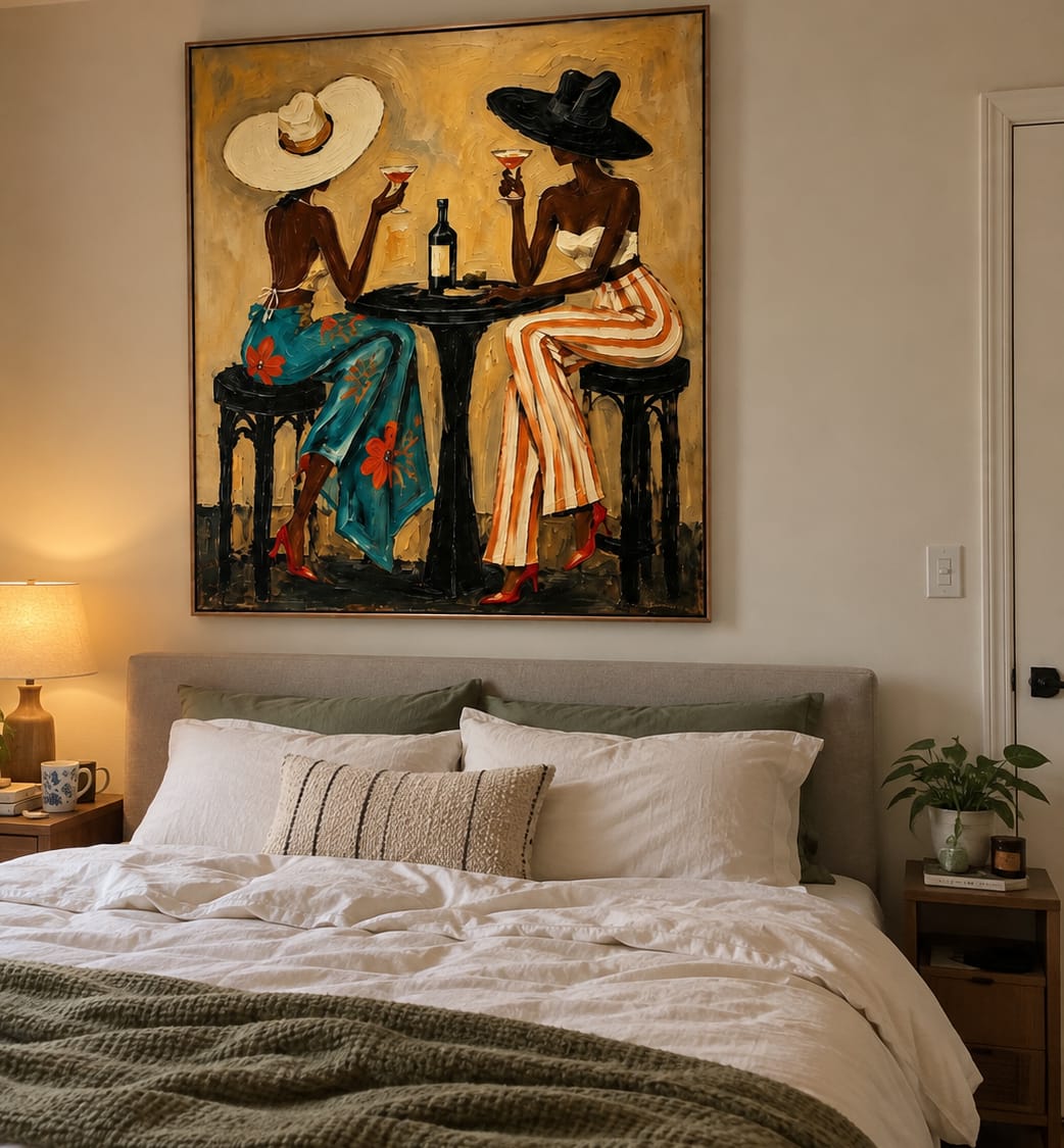 Customer photo review of Golden Toast-Fashion Portrait Painting