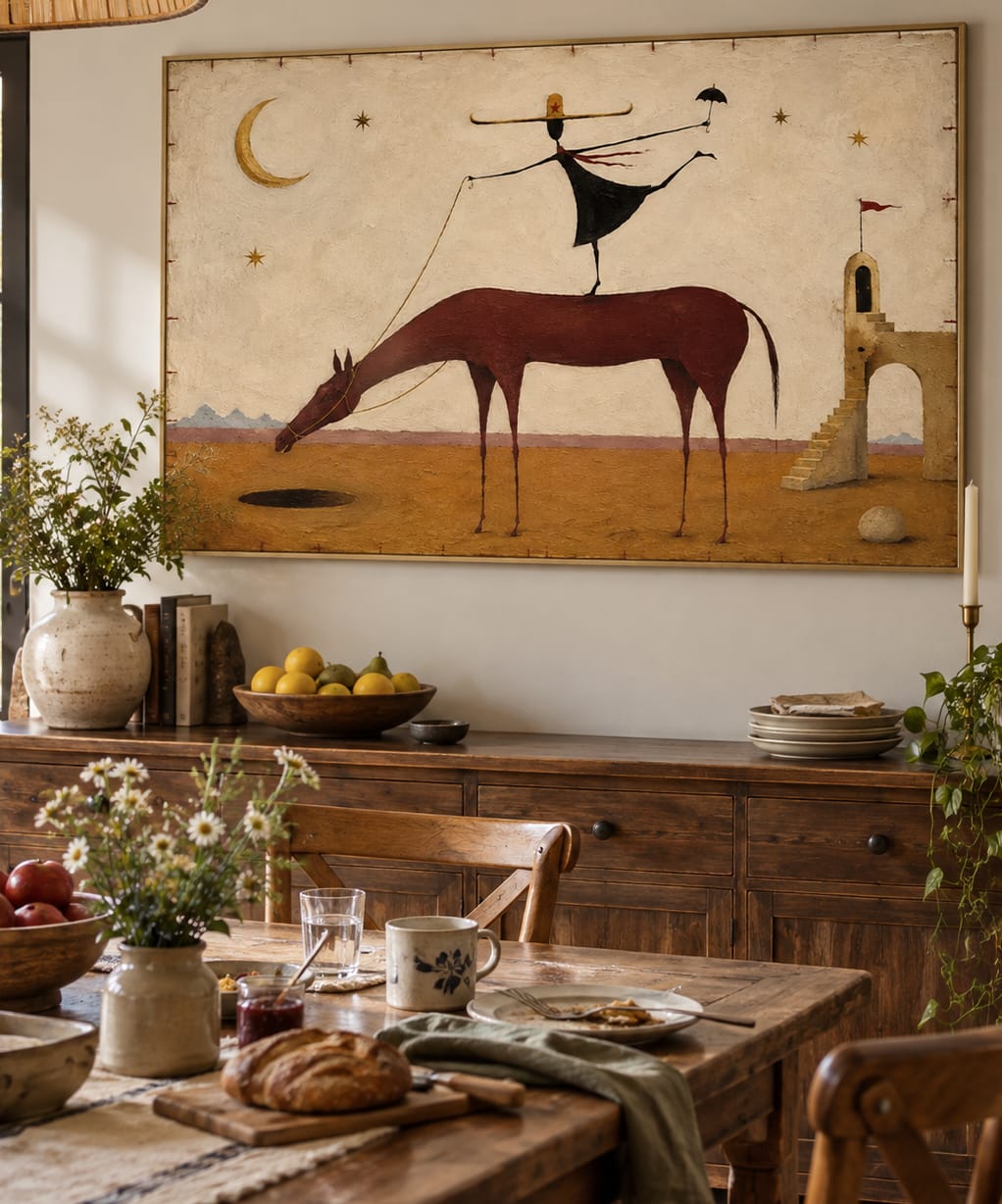 Customer photo review of Moonlit Rider-Surreal Horse Painting