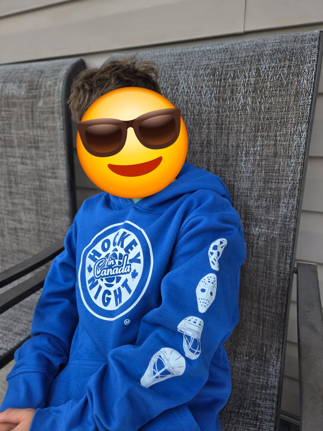 Customer photo review of Hockey Night in Canada Goalie Mask Evolution Kids Sweatshirt and Hoodie