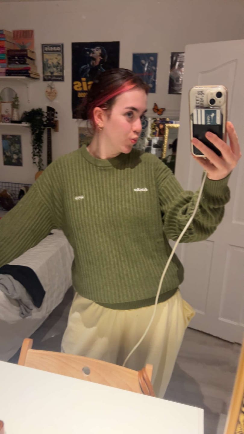 Customer photo review of Olive Green Knit